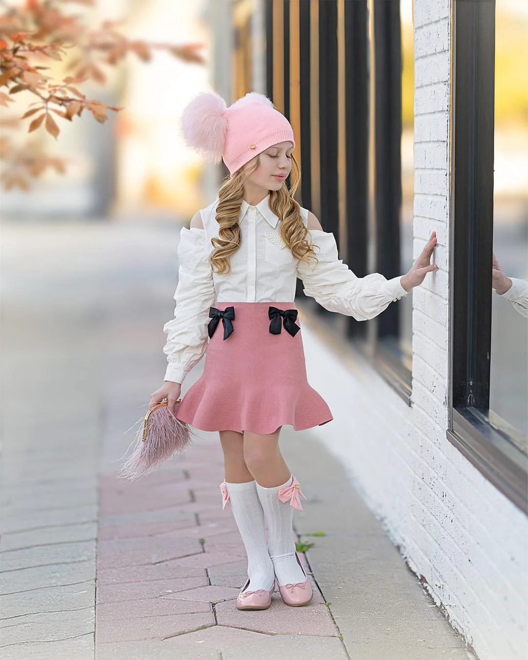 Flare Skirt with Satin Bows - Image 13