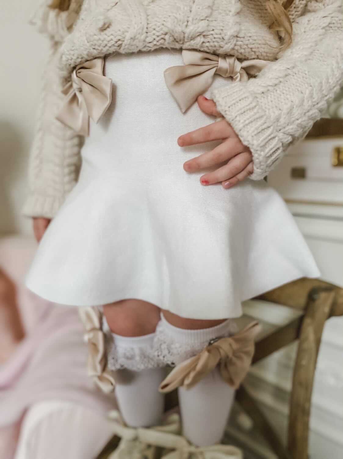 Flare Skirt with Satin Bows - Image 16