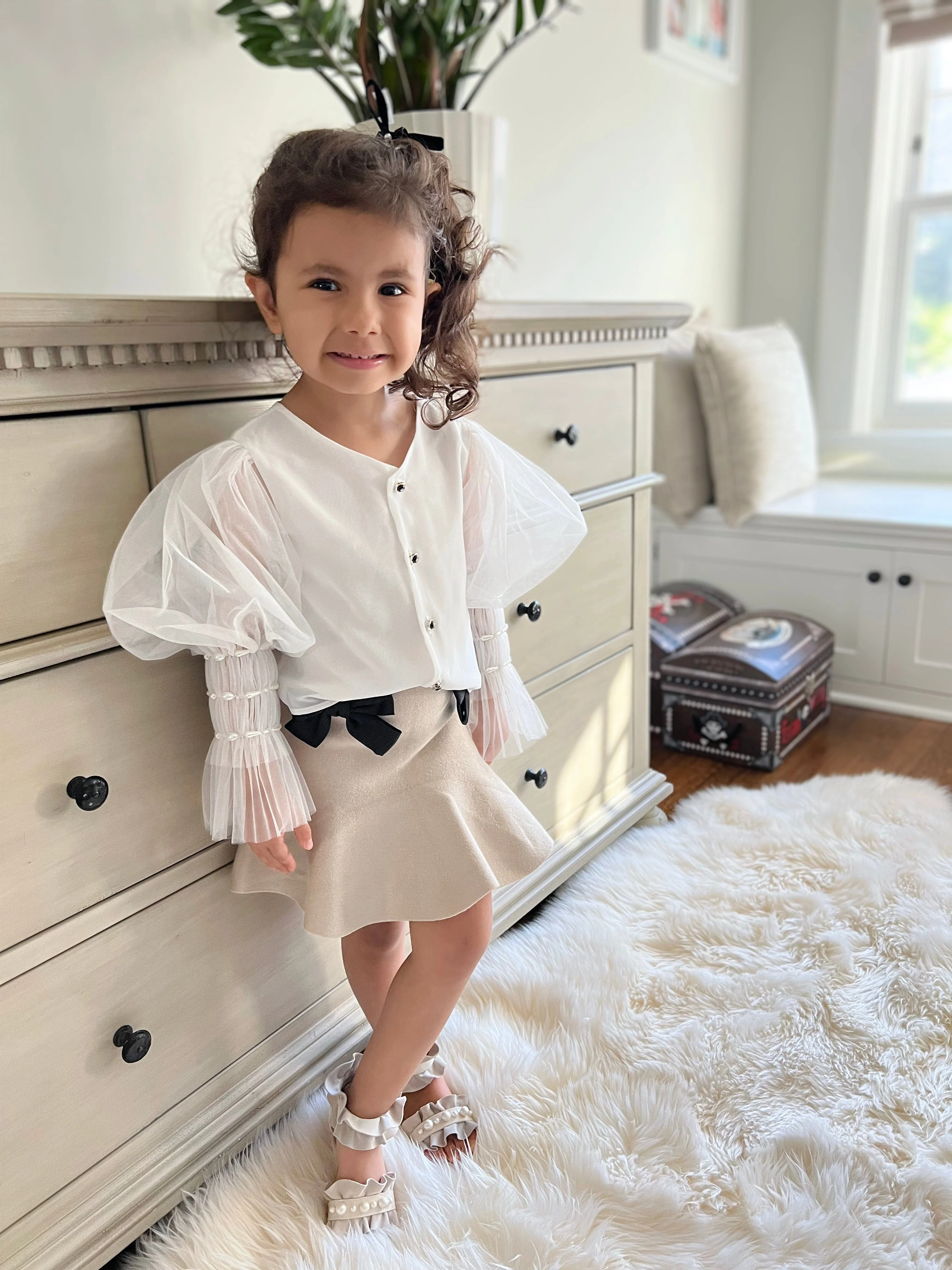 Flare Skirt with Satin Bows - Image 31