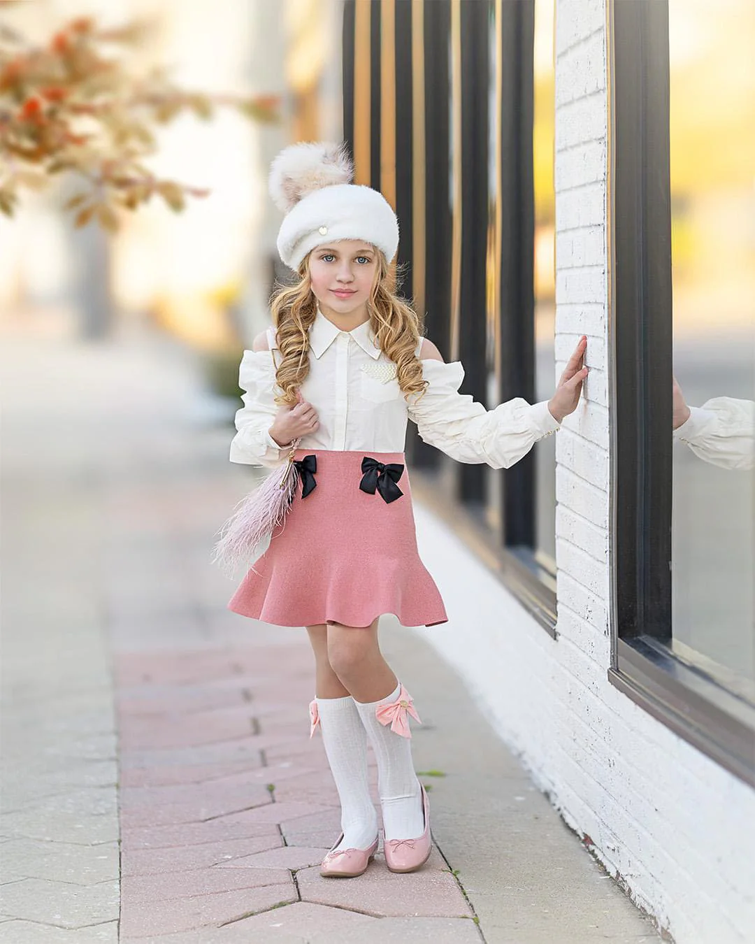 Flare Skirt with Satin Bows - Image 34