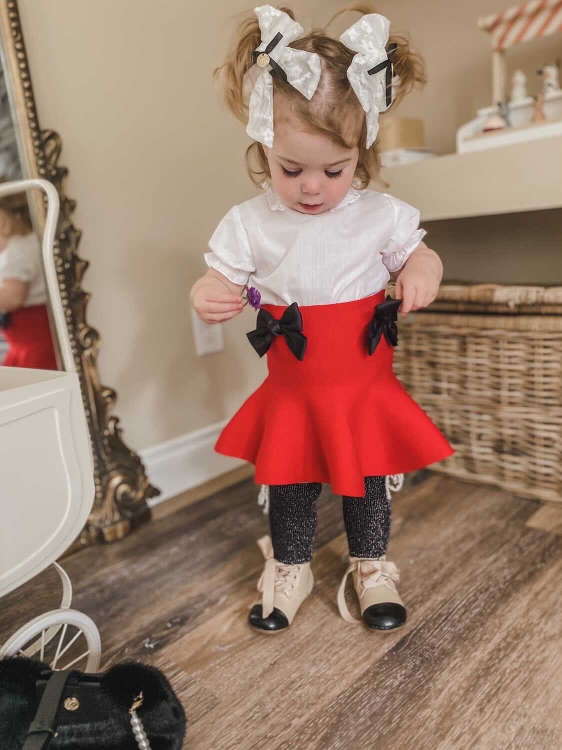 Flare Skirt with Satin Bows - Image 6