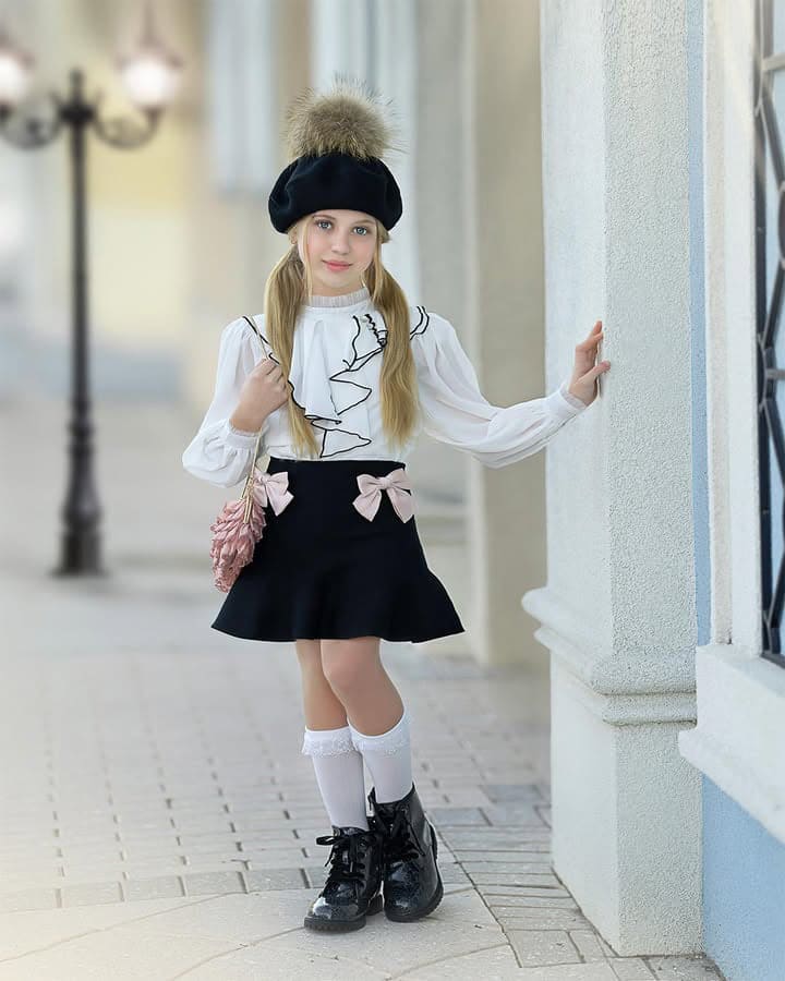 Flare Skirt with Satin Bows - Image 7