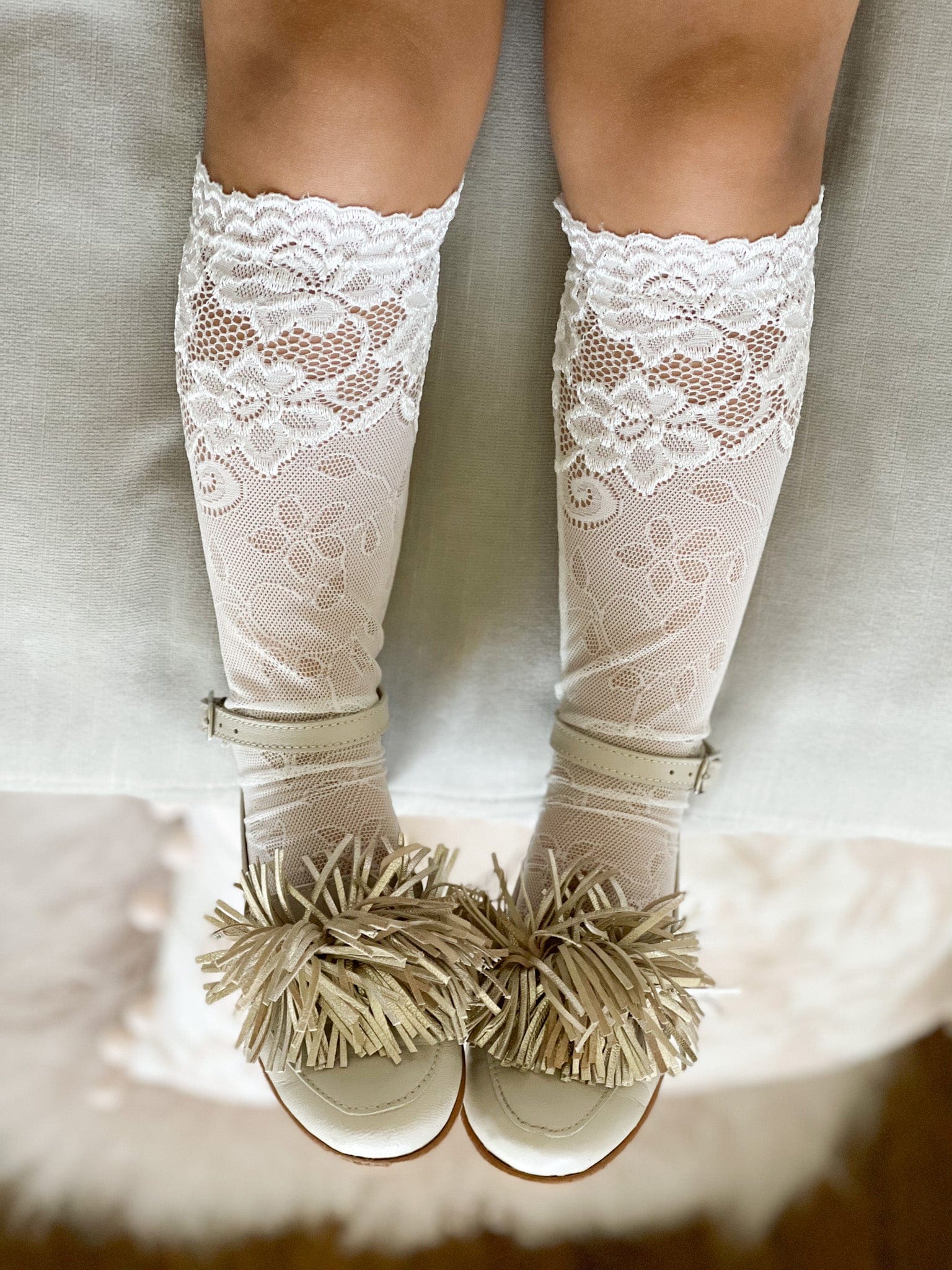 Flora White Lace Socks - Image 6