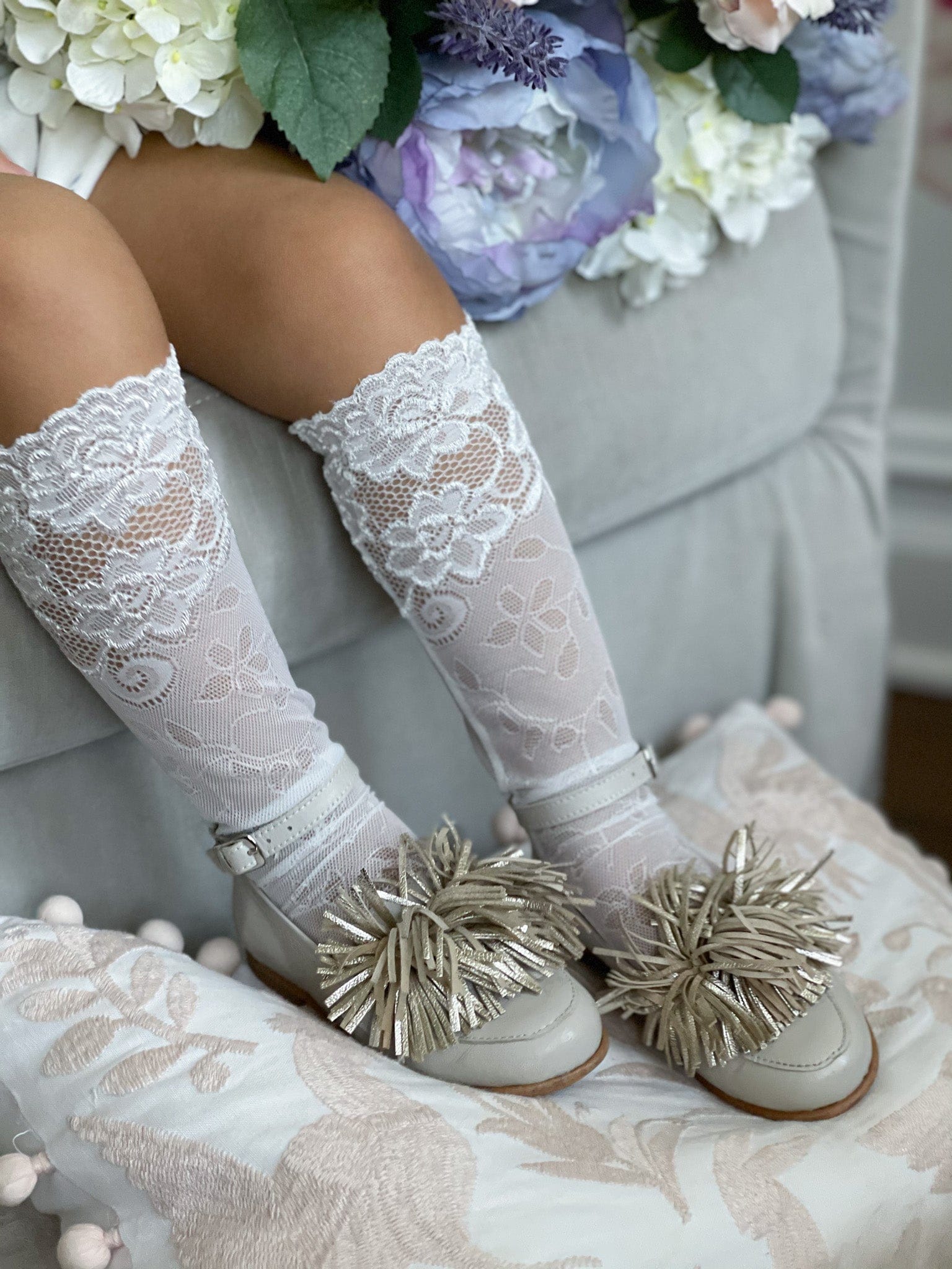 Flora White Lace Socks - Image 7