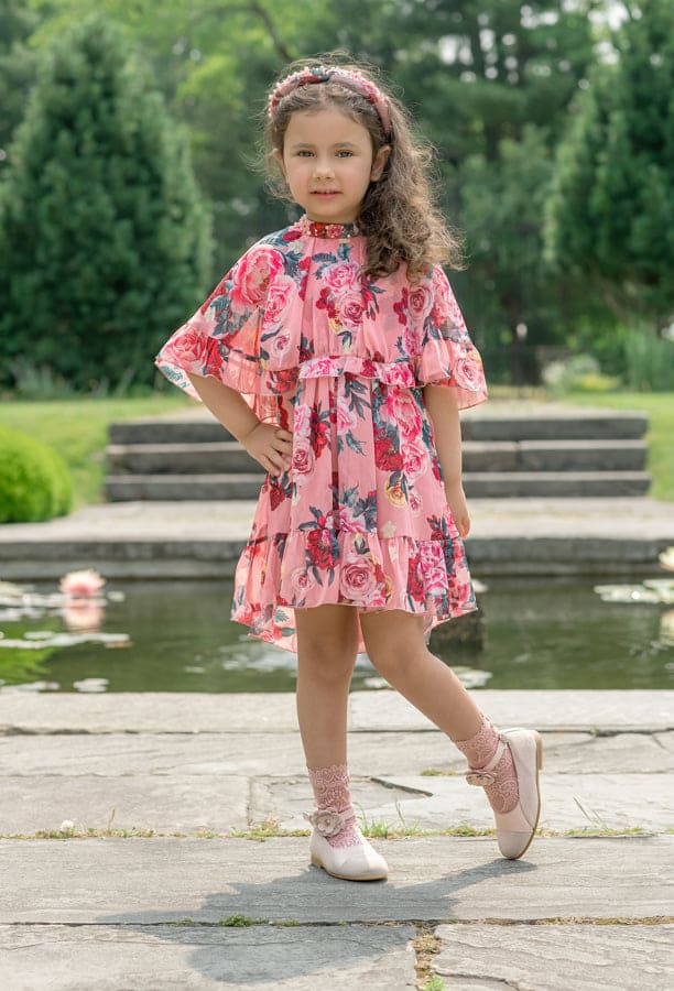 Flora Pink Floral Print Headband - Image 3