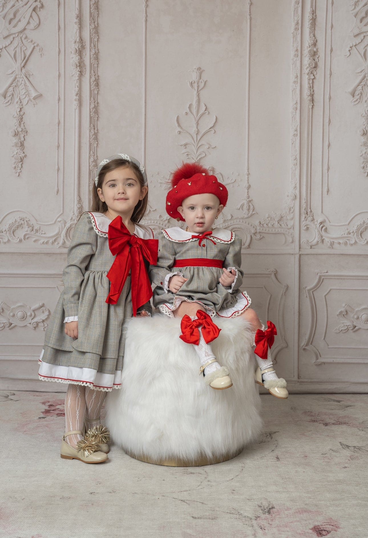 Georgina Tartan Print Dress with Red Bow - Image 8