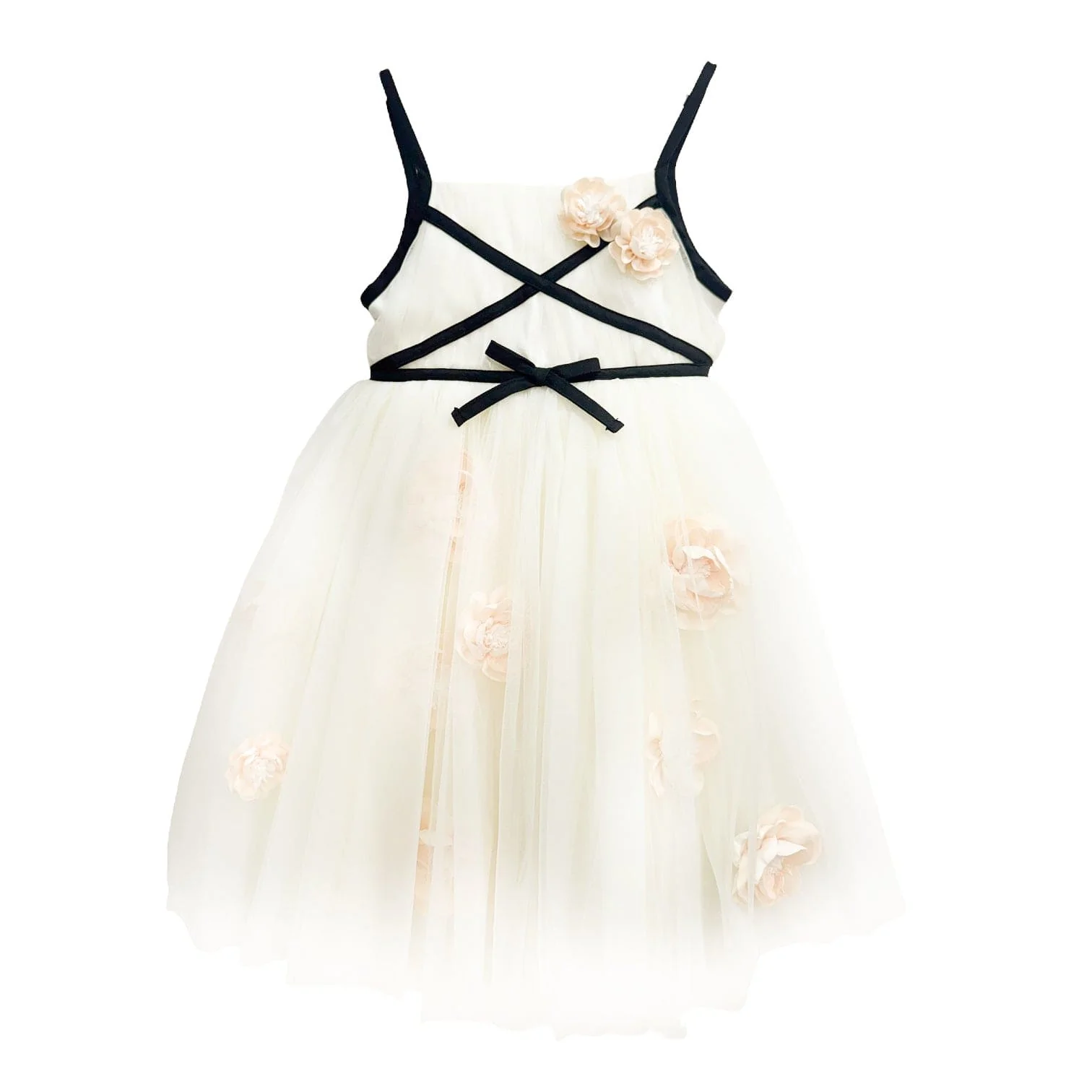 Giselle Ivory Criss-Cross Tulle Dress