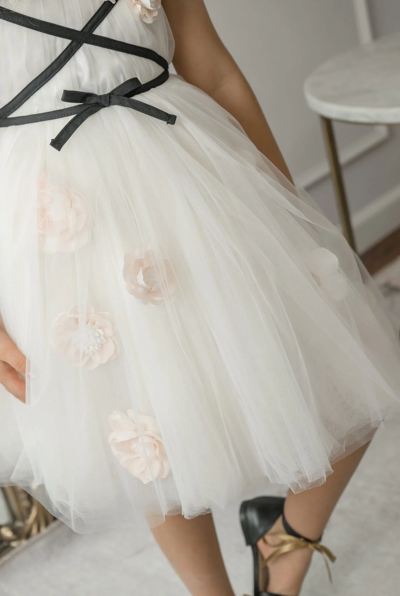 Giselle Ivory Criss-Cross Tulle Dress - Image 10