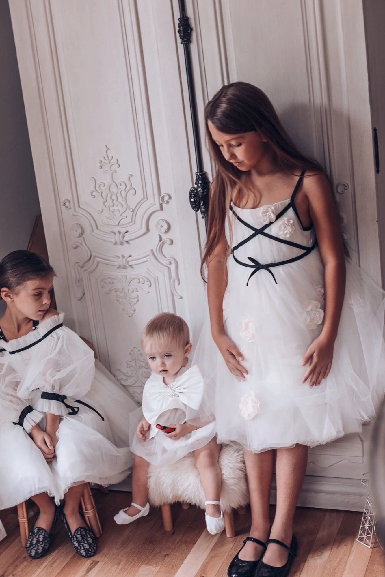 Giselle Ivory Criss-Cross Tulle Dress - Image 11
