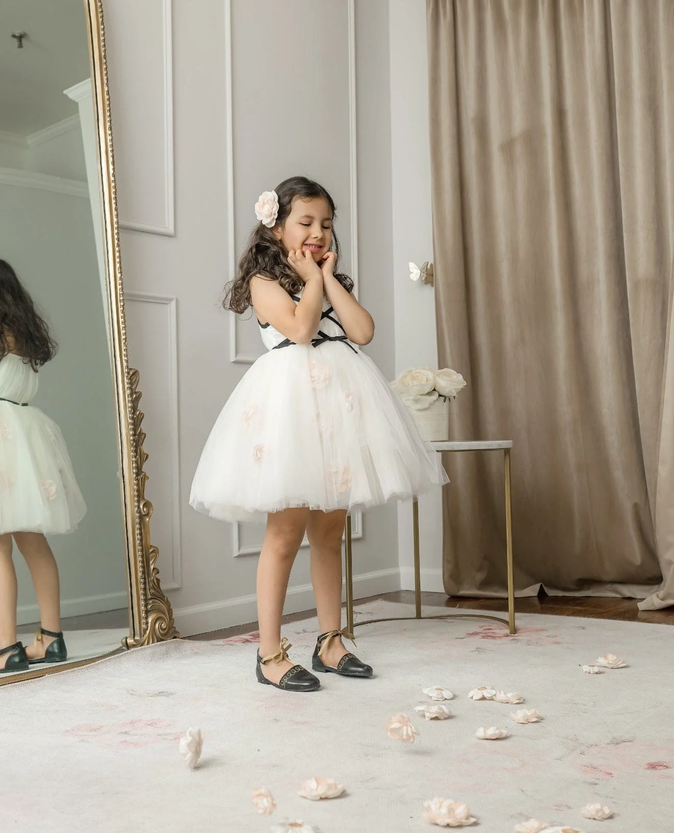 Giselle Ivory Criss-Cross Tulle Dress - Image 4