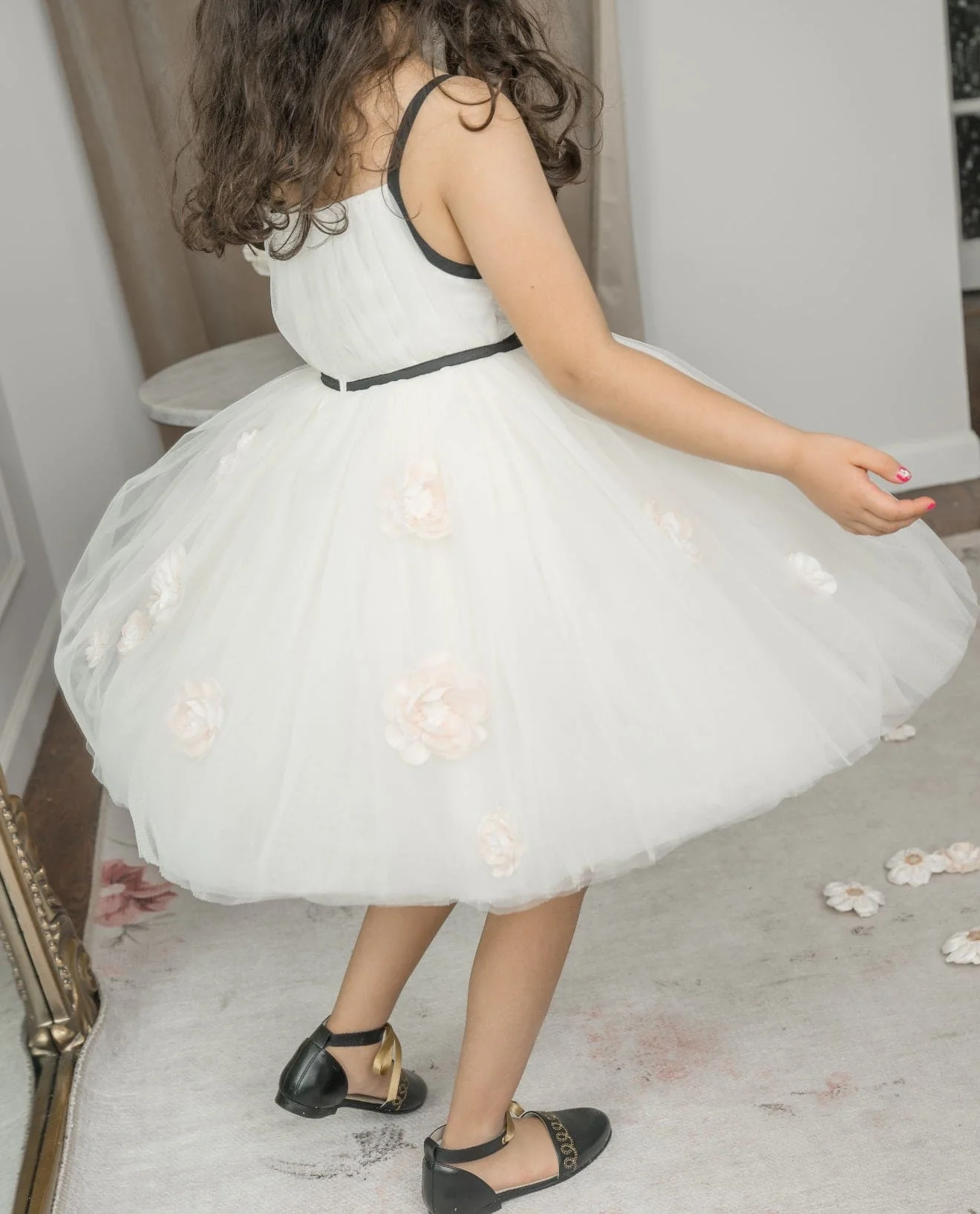 Giselle Ivory Criss-Cross Tulle Dress - Image 8