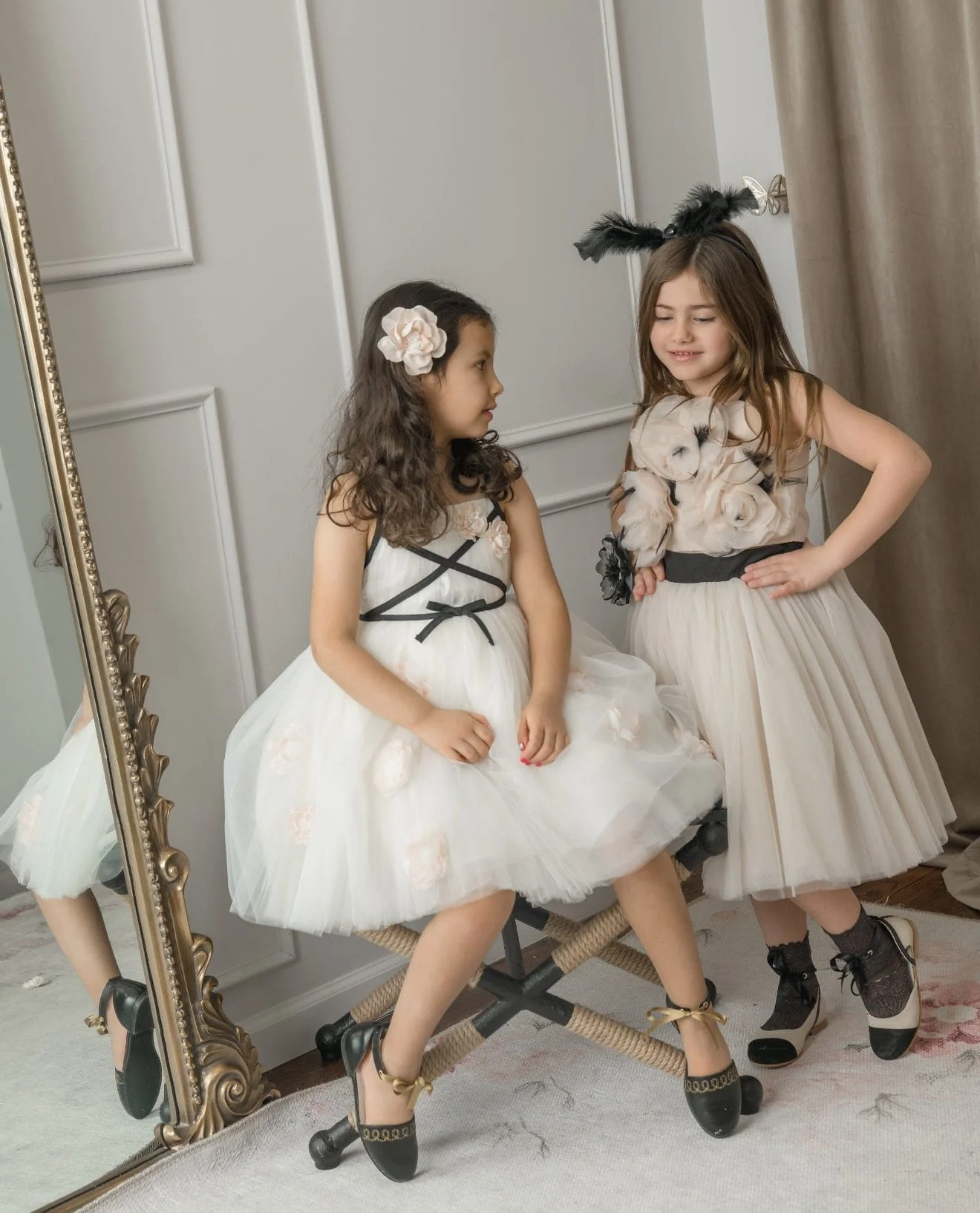 Giselle Ivory Criss-Cross Tulle Dress - Image 9