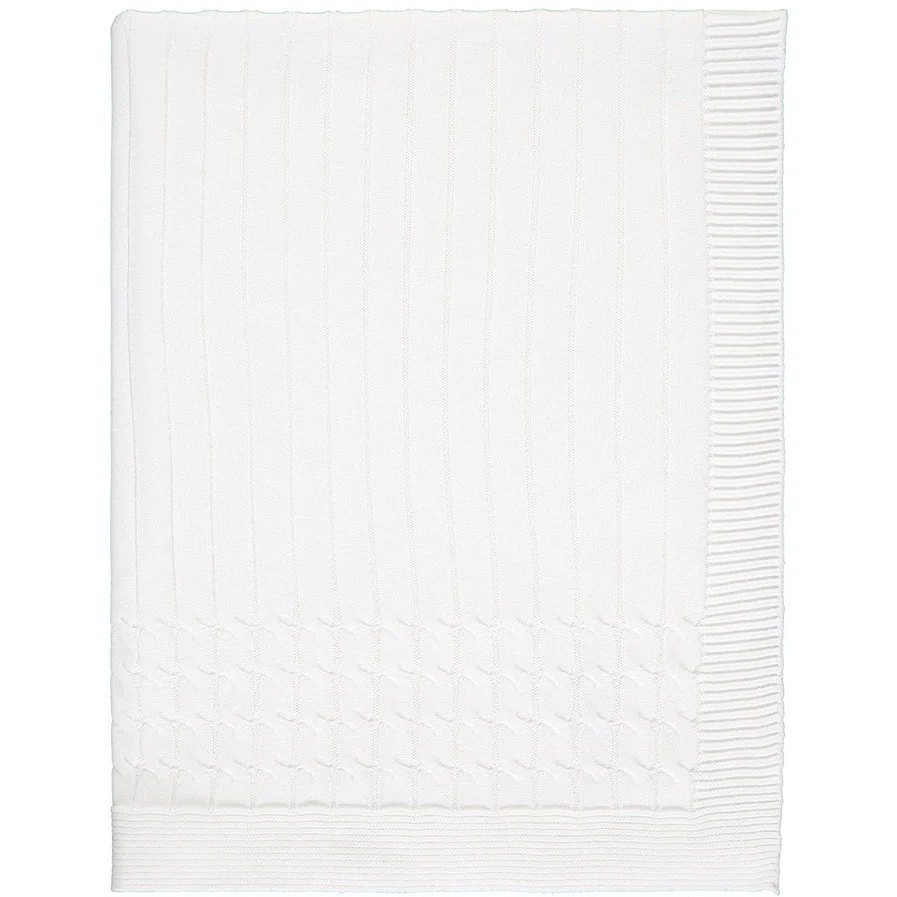 Glacier White Knit Baby Blanket