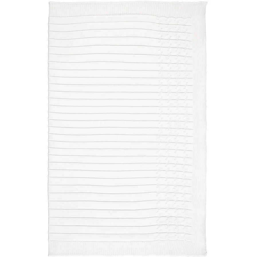 Glacier White Knit Baby Blanket - Image 2