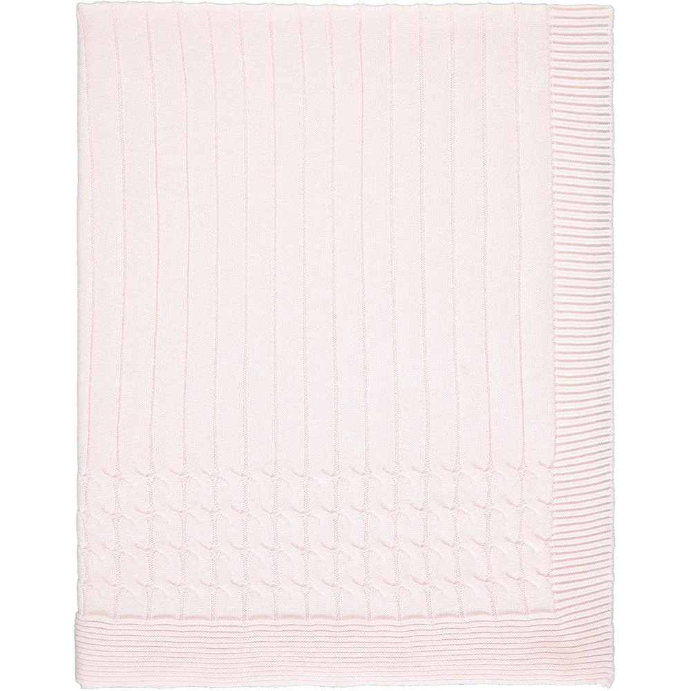 Gillian Pink Knit Baby Blanket