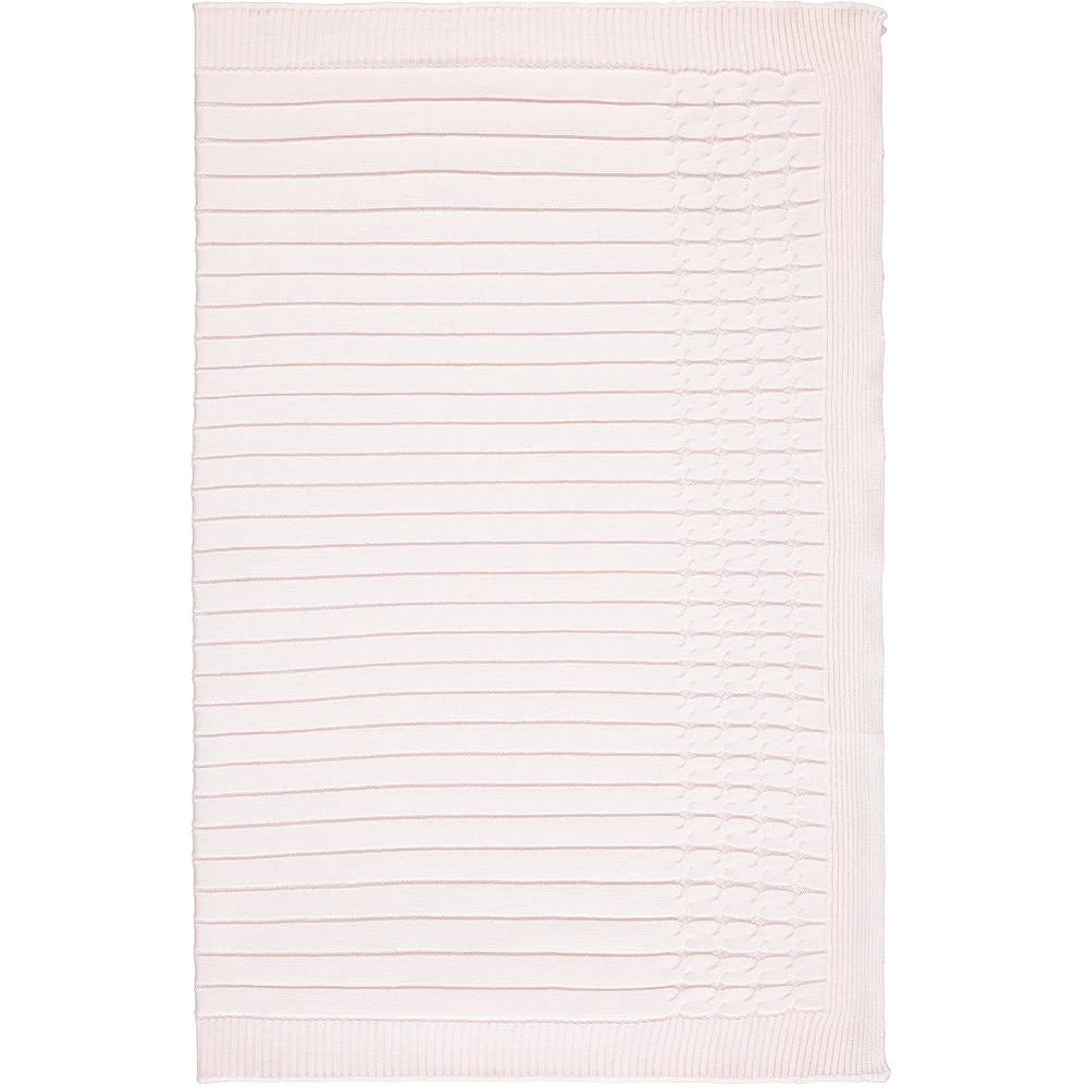 Gillian Pink Knit Baby Blanket - Image 2