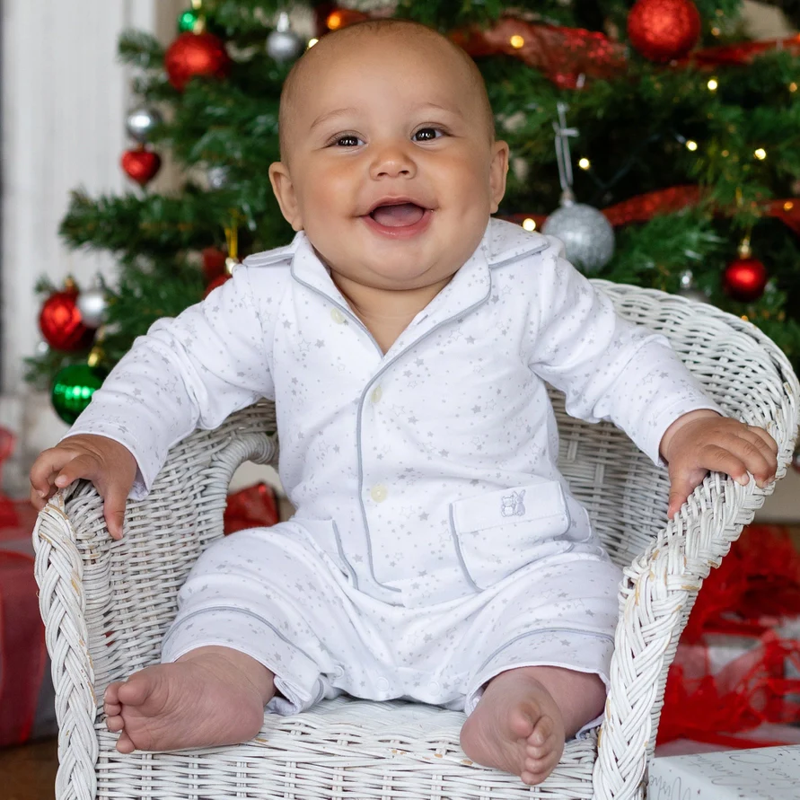 Glade White and Grey Star Print Pajama - Image 4