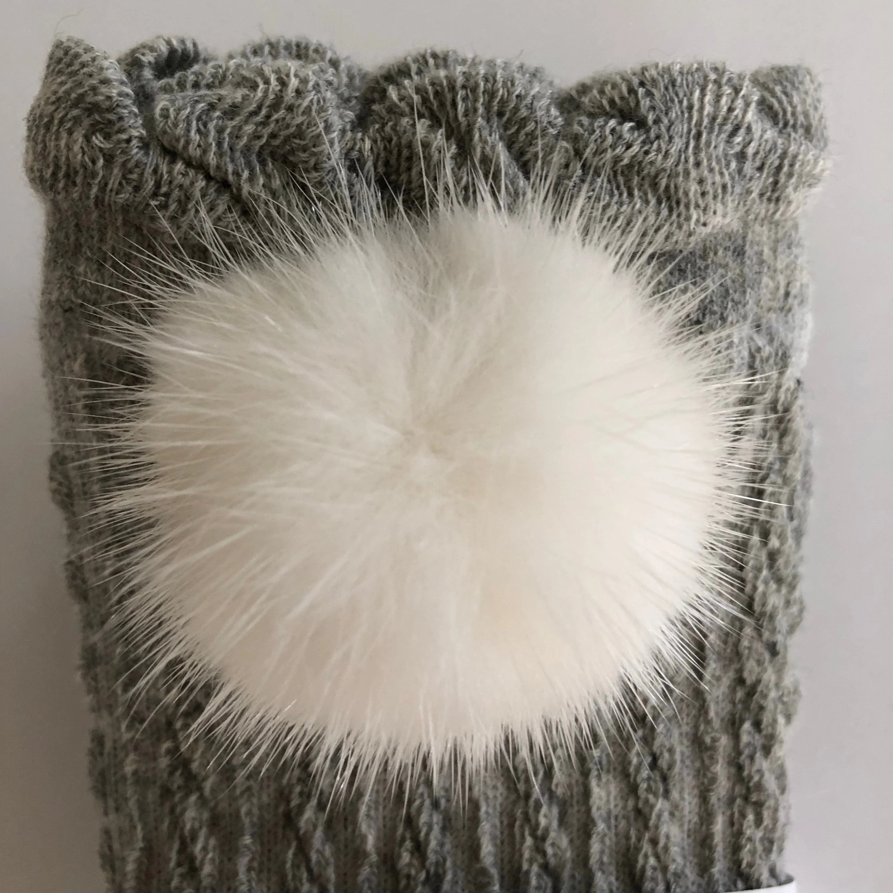 Grey Knee High Socks with Poms - Image 10