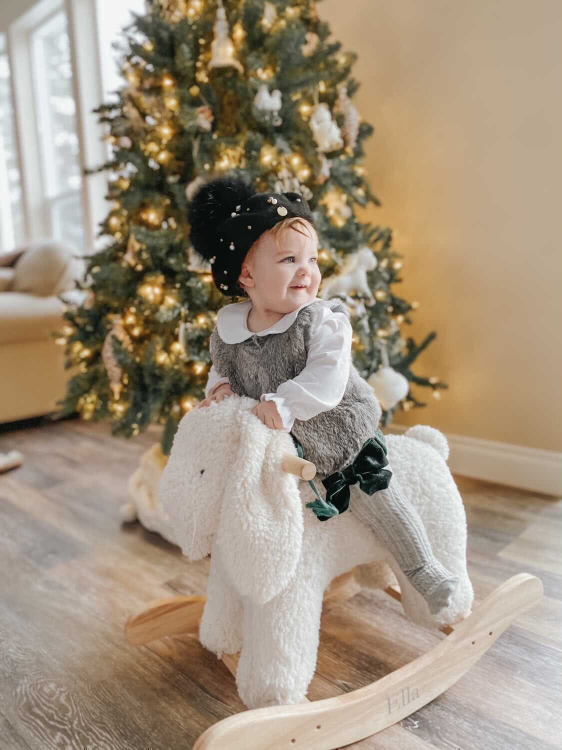 Grey Knee High Socks with Velvet Bows - Image 11