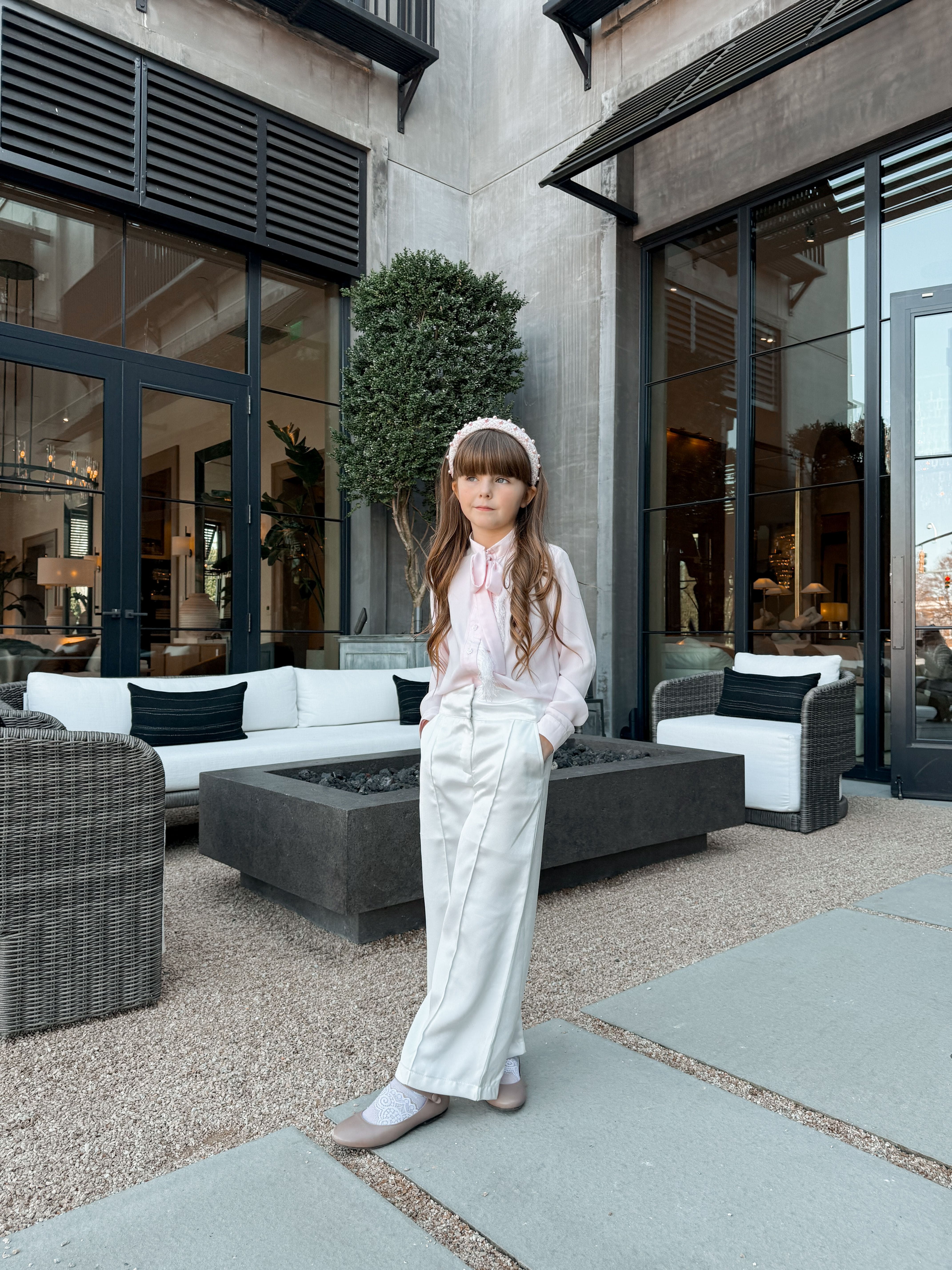 Gwen  White Wide Leg Pants - Image 4