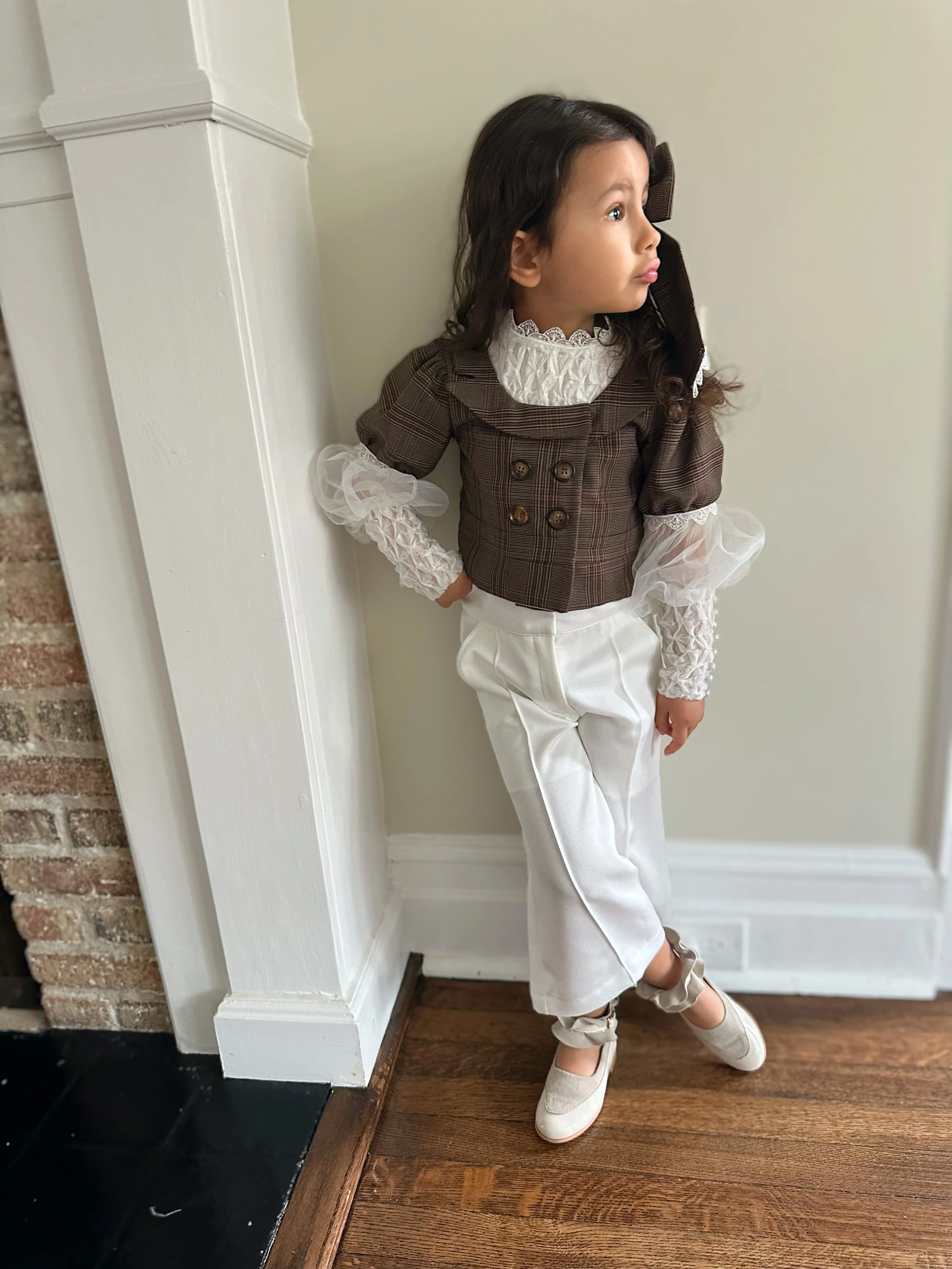Gwen  White Wide Leg Pants - Image 5