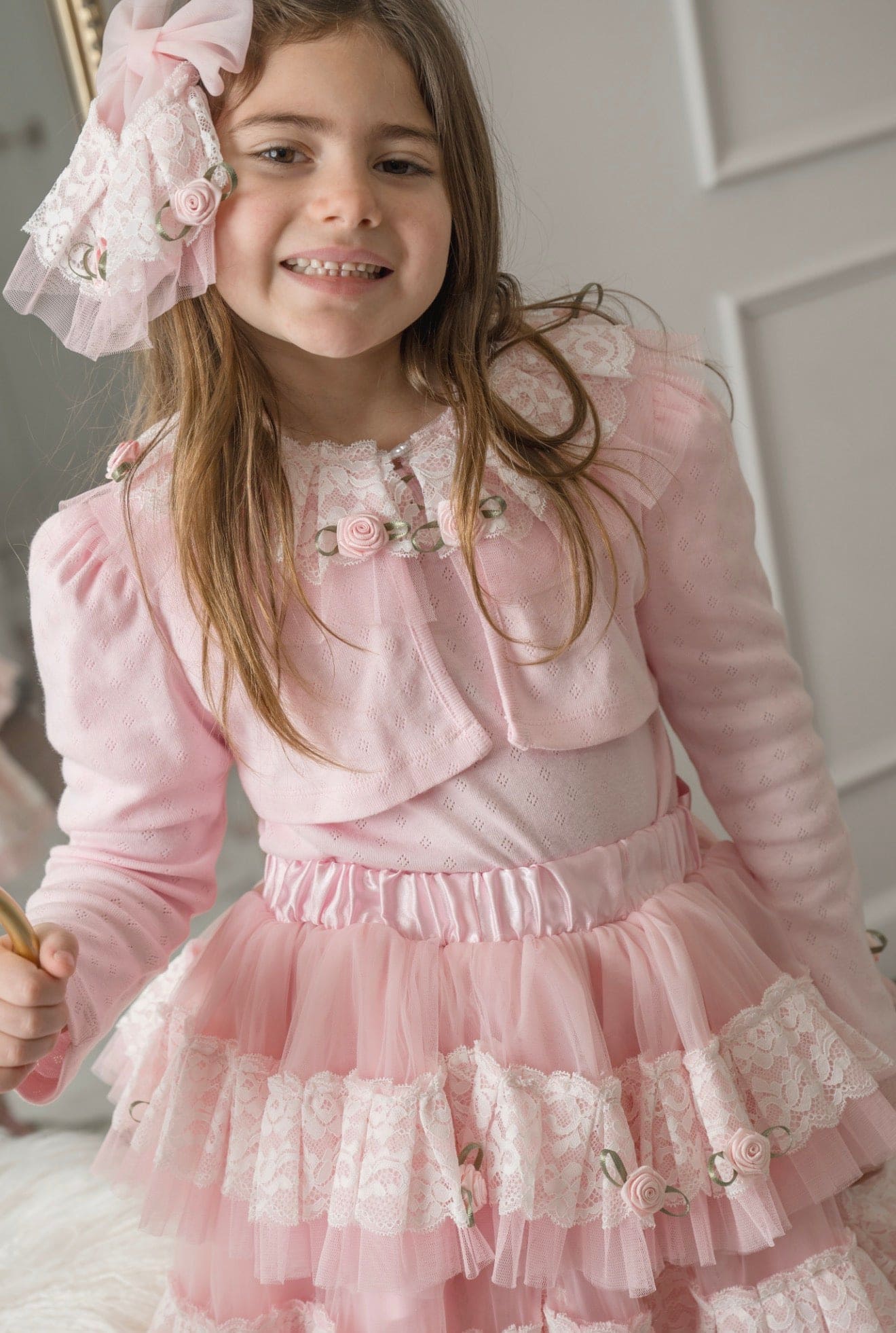 Harlow Pink Embroidered Cardigan - Image 2
