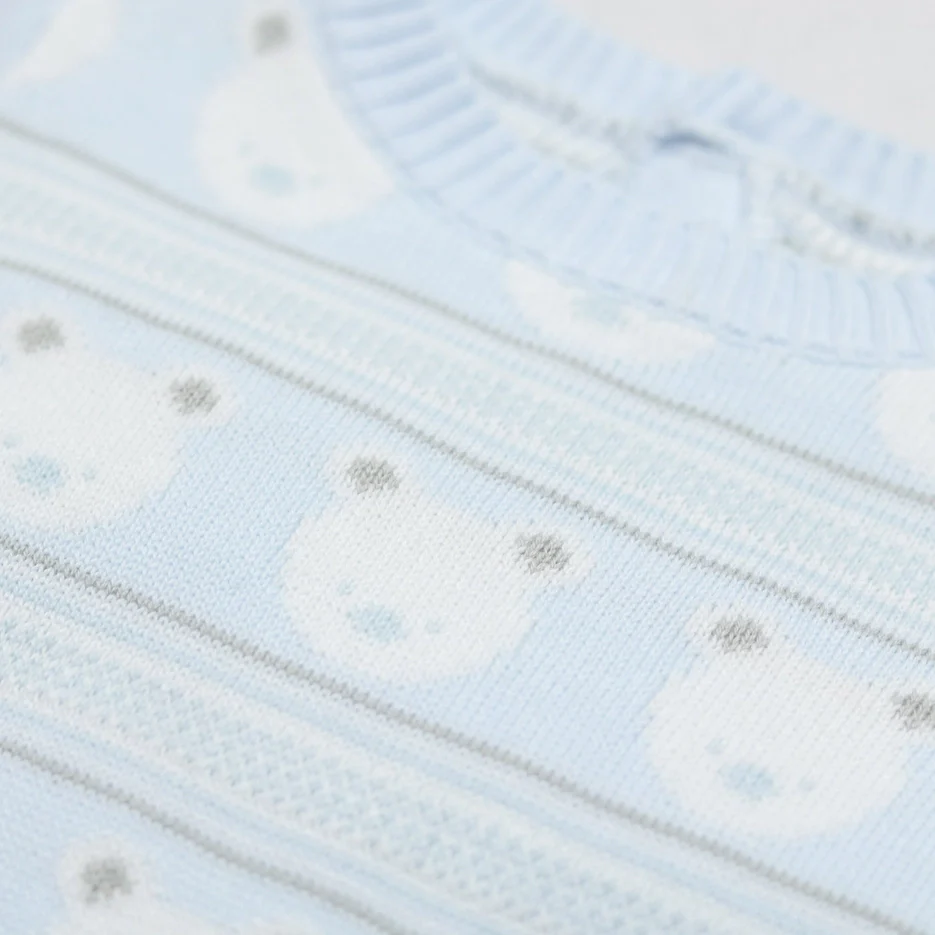 Harry Blue Knit Teddy All in One and Hat - Image 4