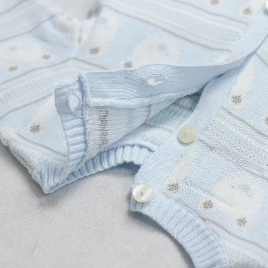 Harry Blue Knit Teddy All in One and Hat - Image 5