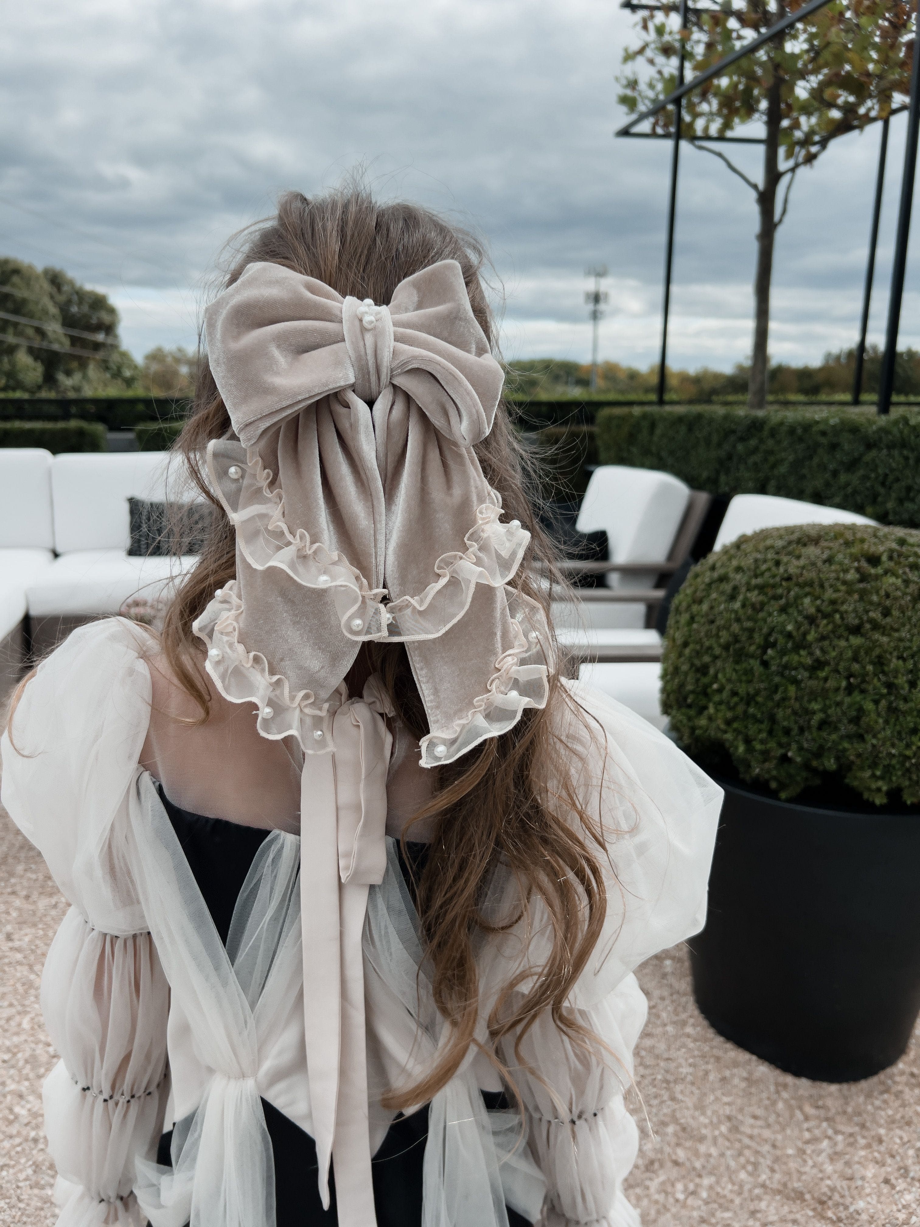 Helena Velour Hair Bow - Image 7