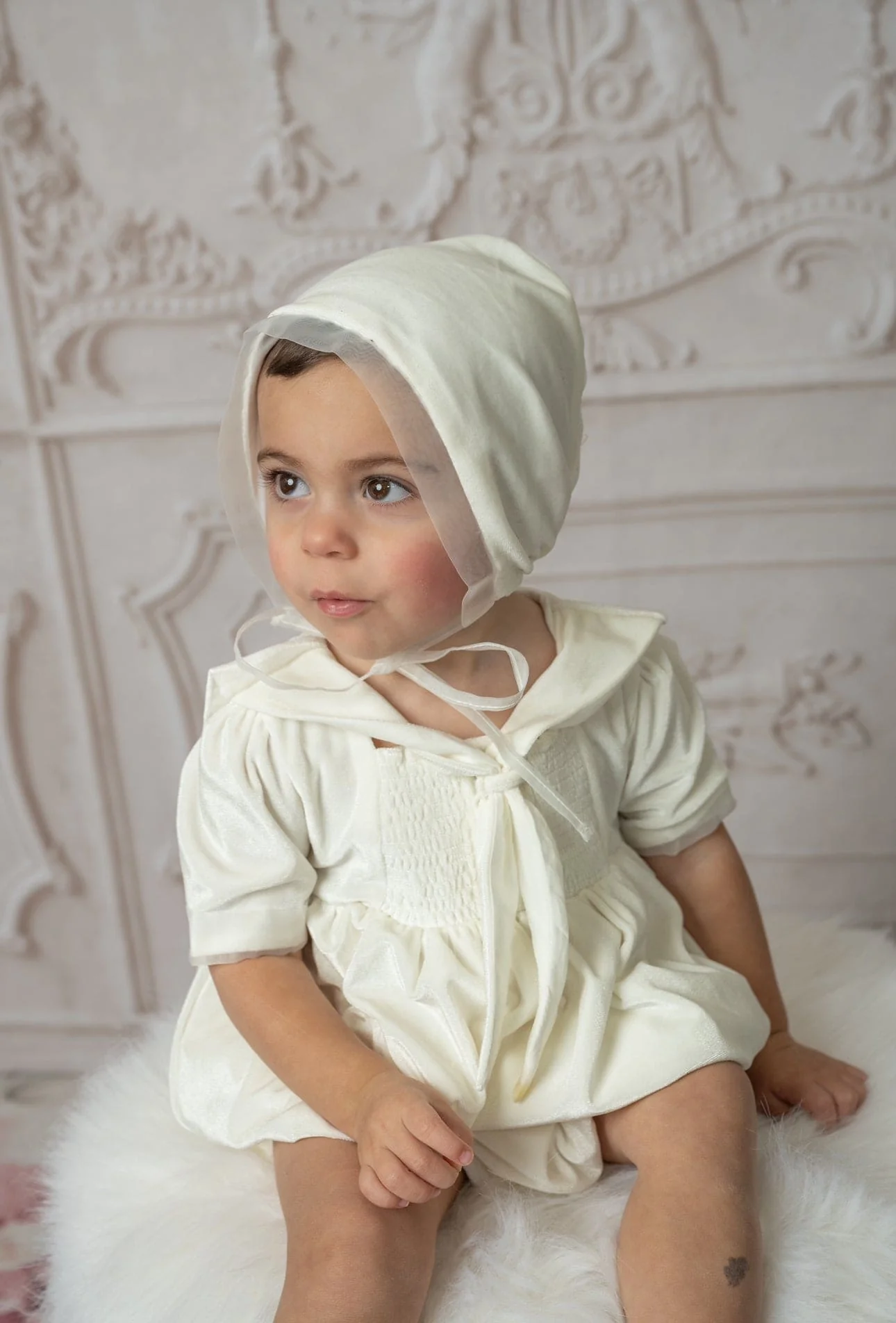 Helenus Velour Ivory Romper - Image 8