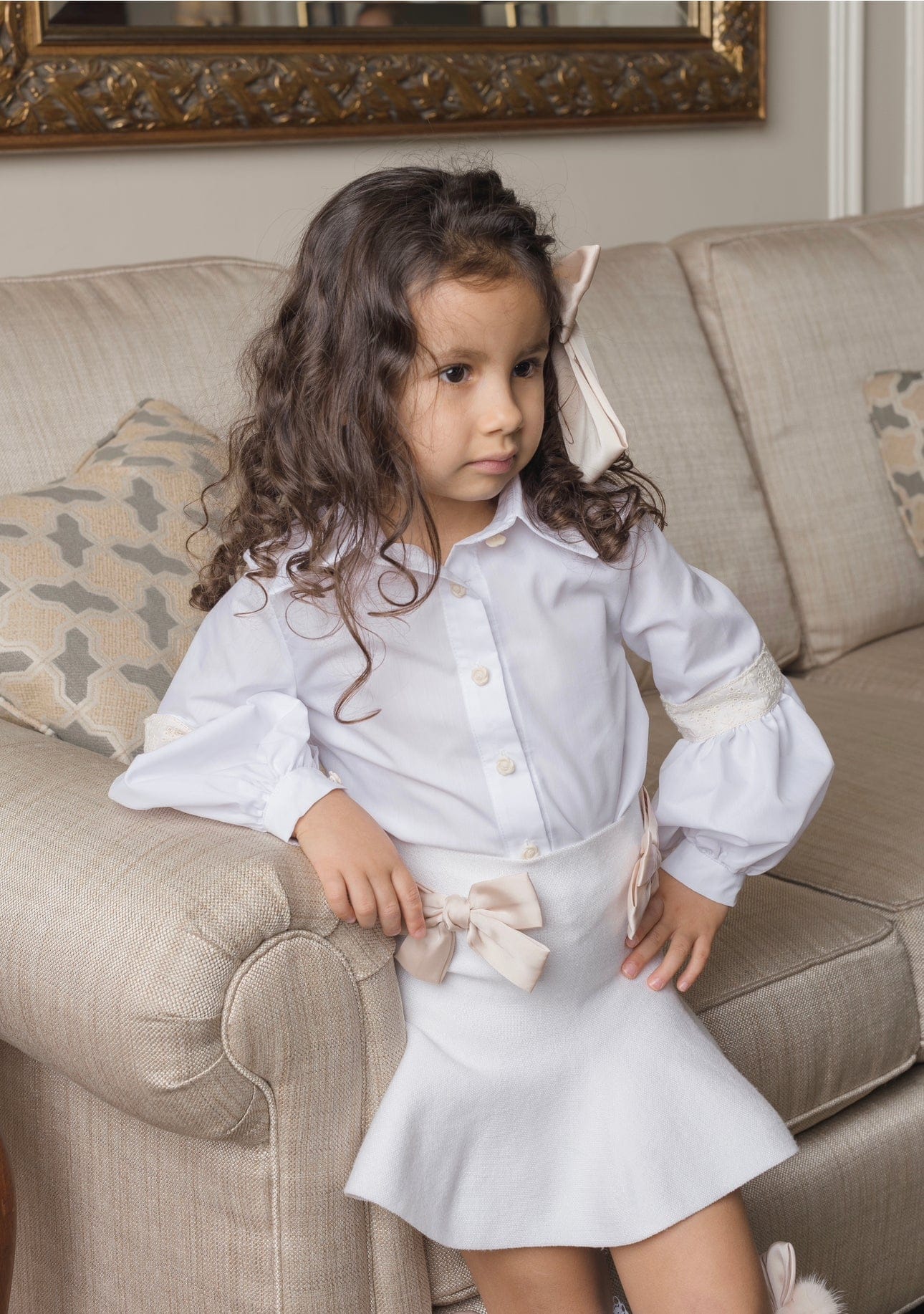 Herringbone White Blouse - Image 3