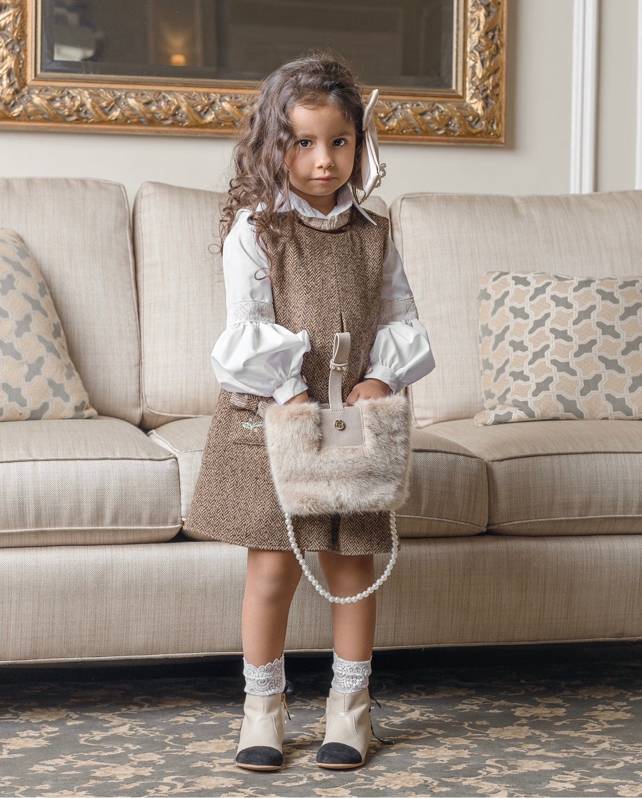 Herringbone Dress and Blouse Set - Image 4