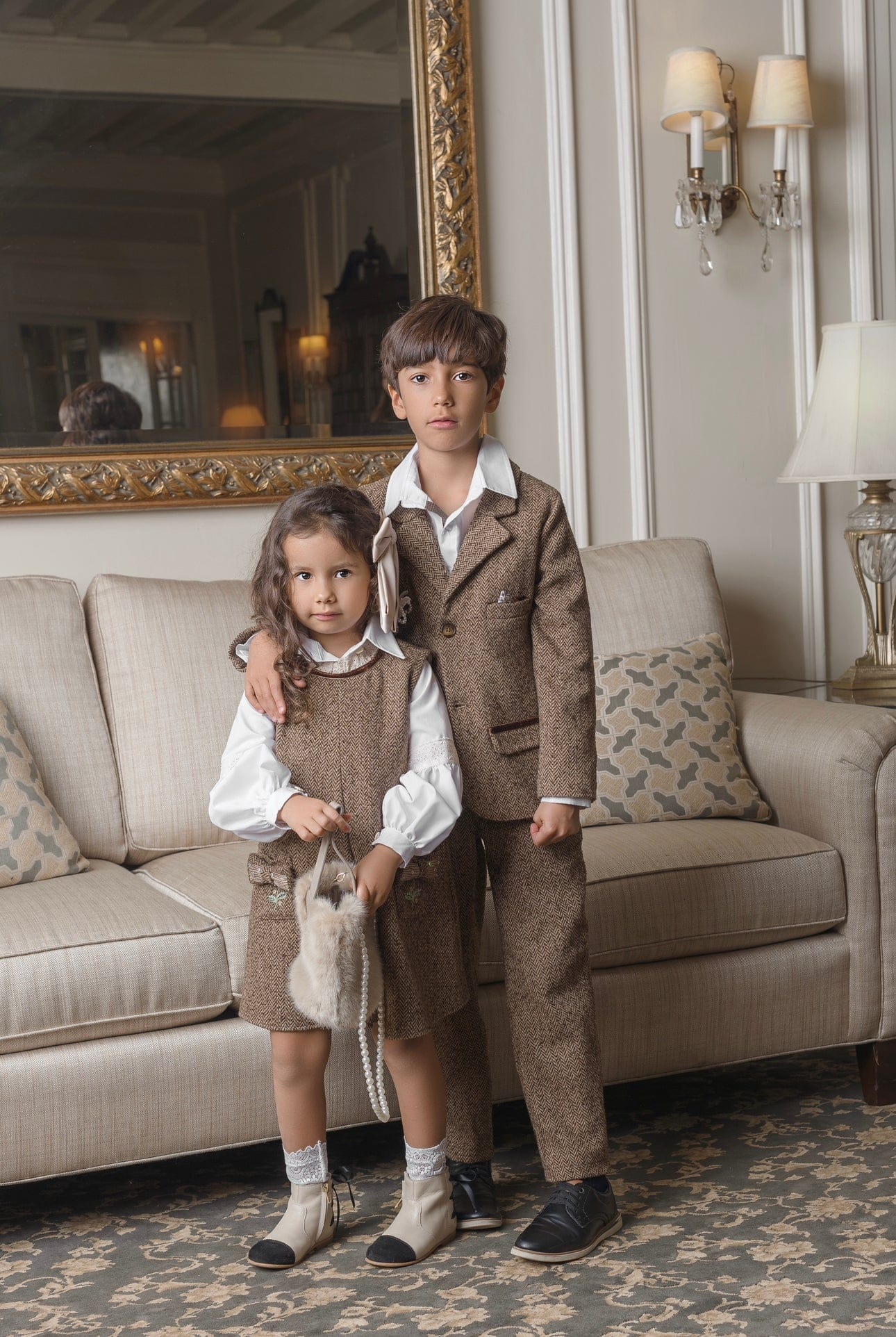 Herringbone Dress and Blouse Set - Image 5