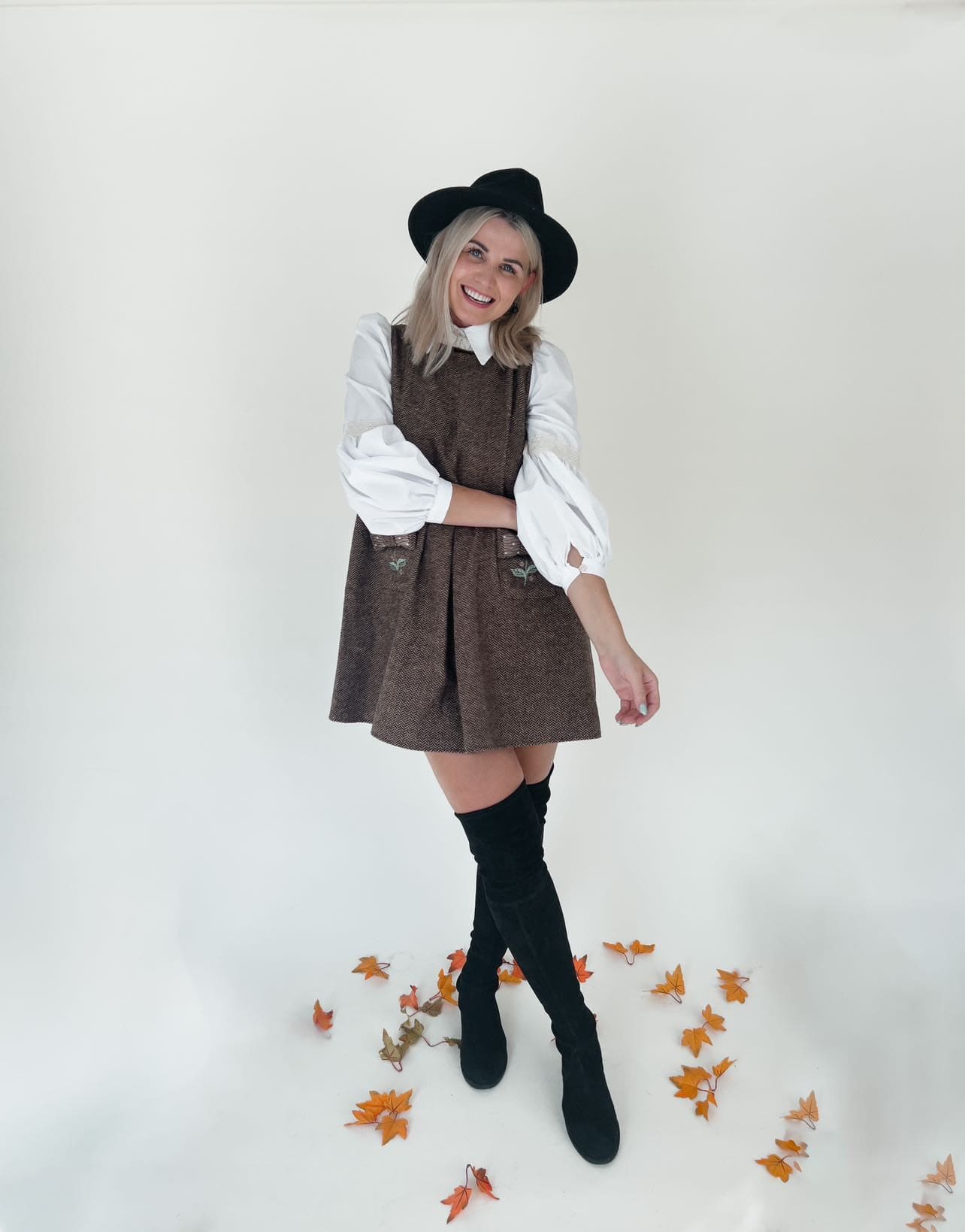 Herringbone Tweed Mom Dress - Image 12