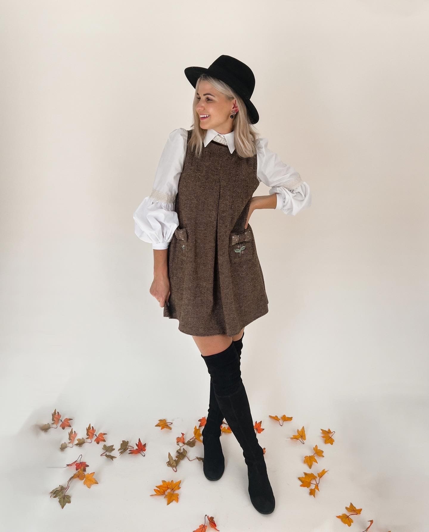 Herringbone Tweed Mom Dress - Image 16