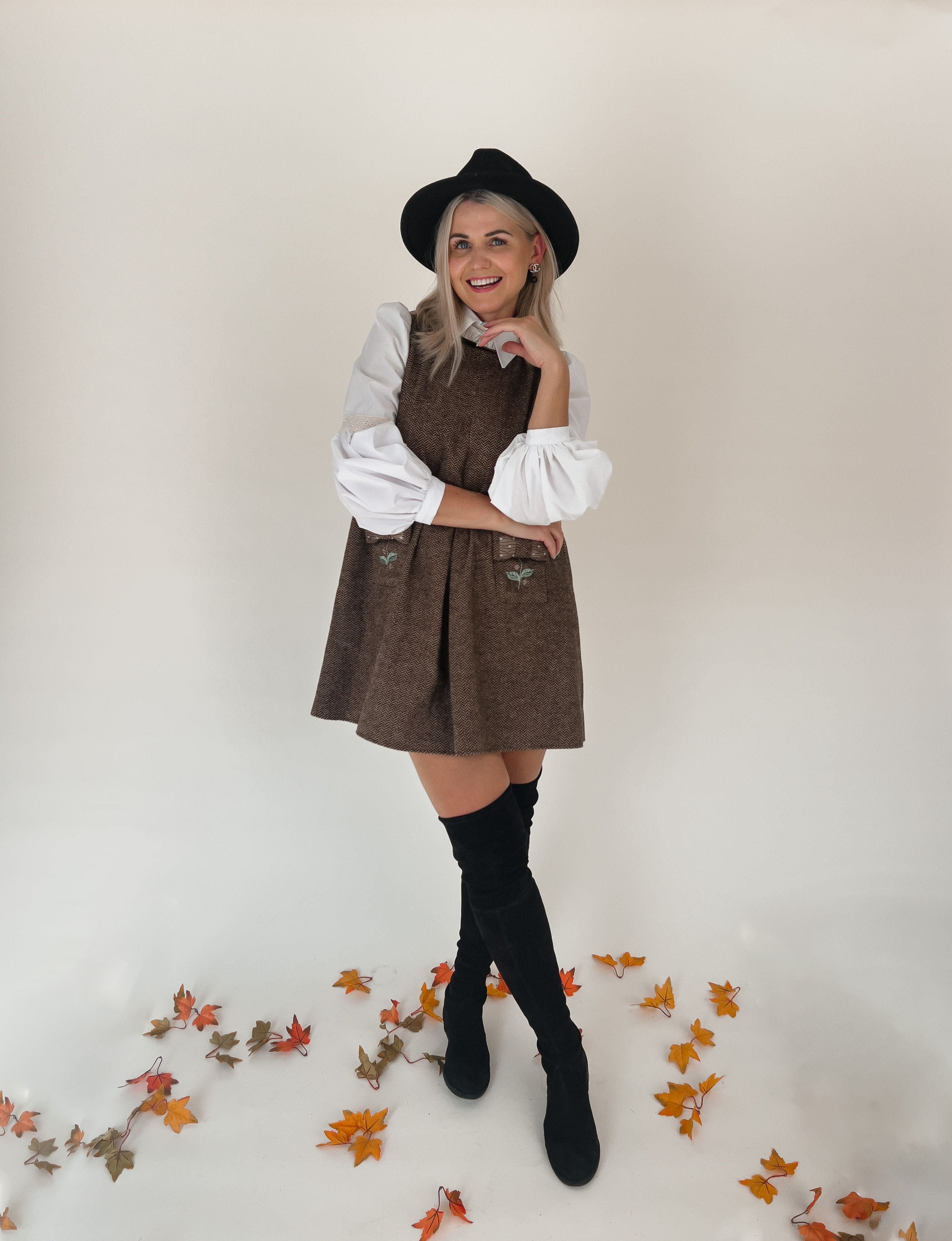 Herringbone Tweed Mom Dress - Image 23