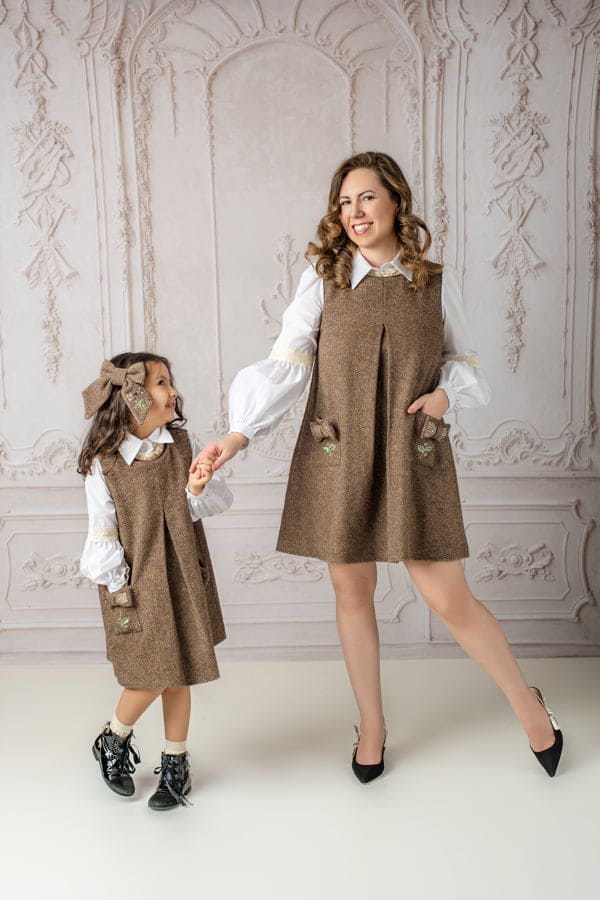 Herringbone Tweed Mom Dress - Image 3