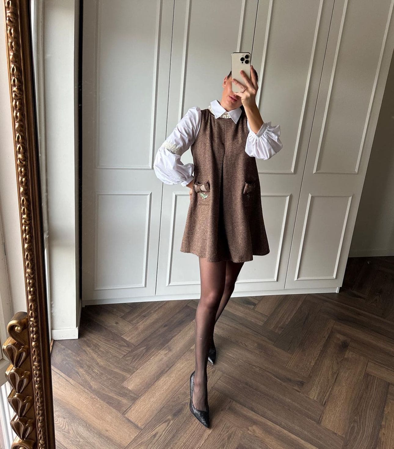 Herringbone Tweed Mom Dress - Image 9