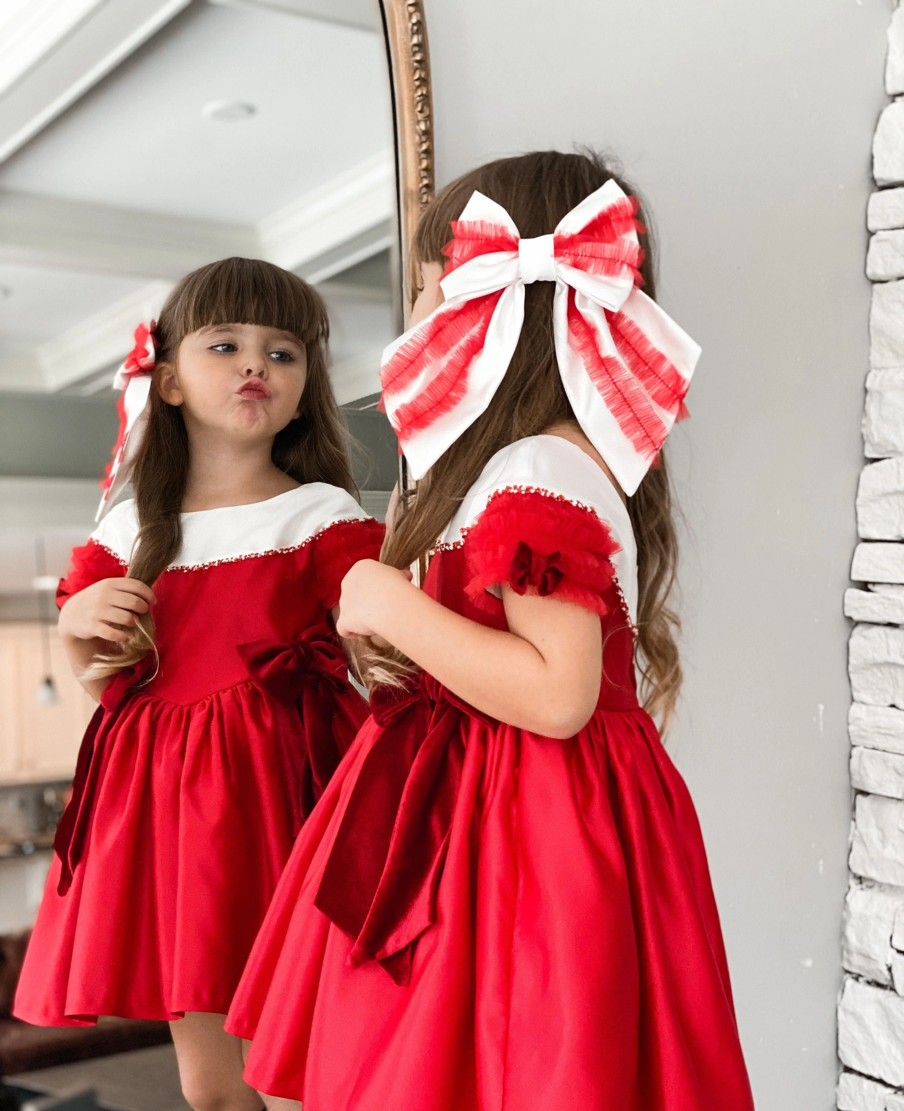 Holly Red Amad Satin Ceremony Dress - Image 10