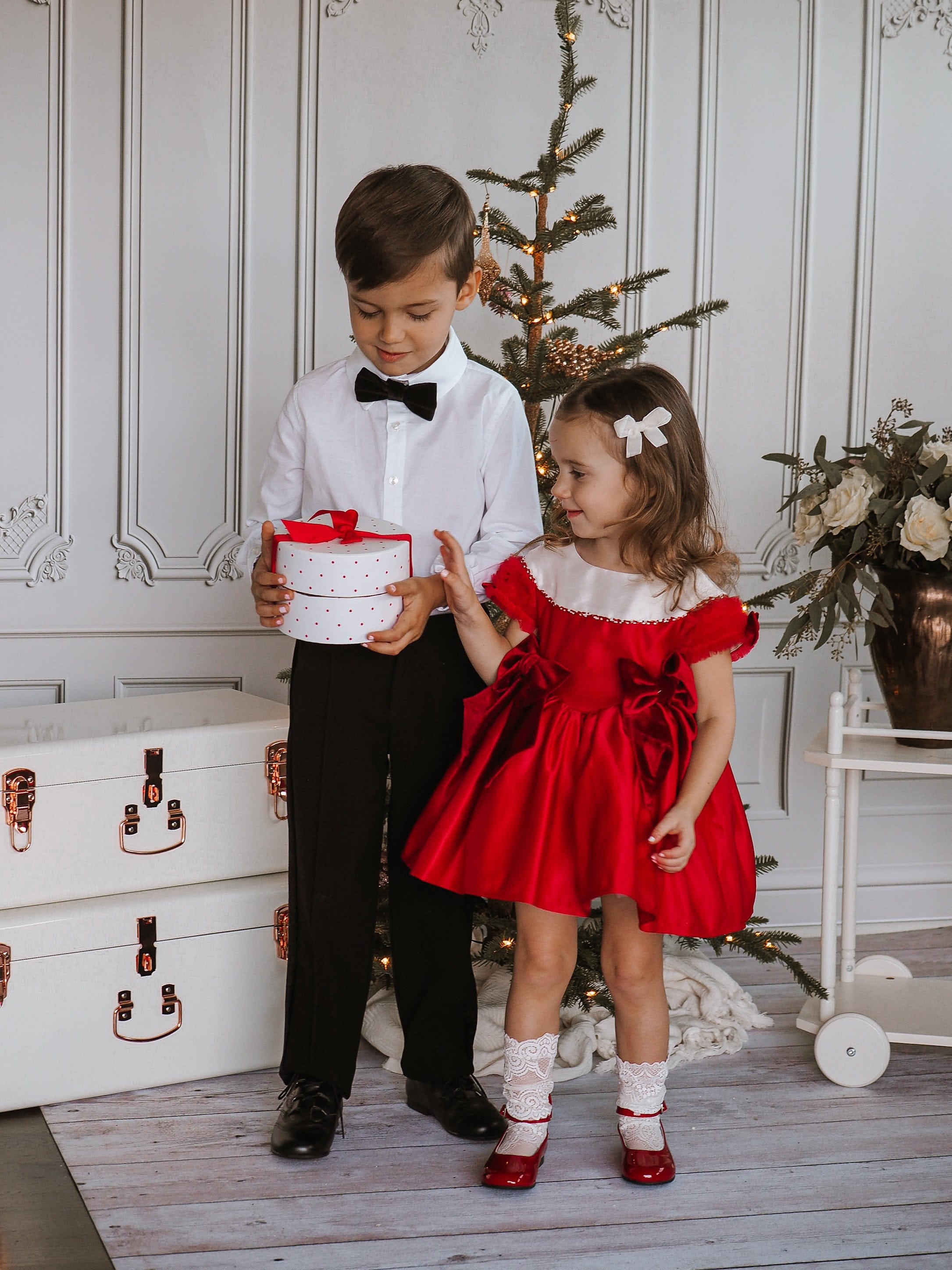 Holly Red Amad Satin Ceremony Dress - Image 11