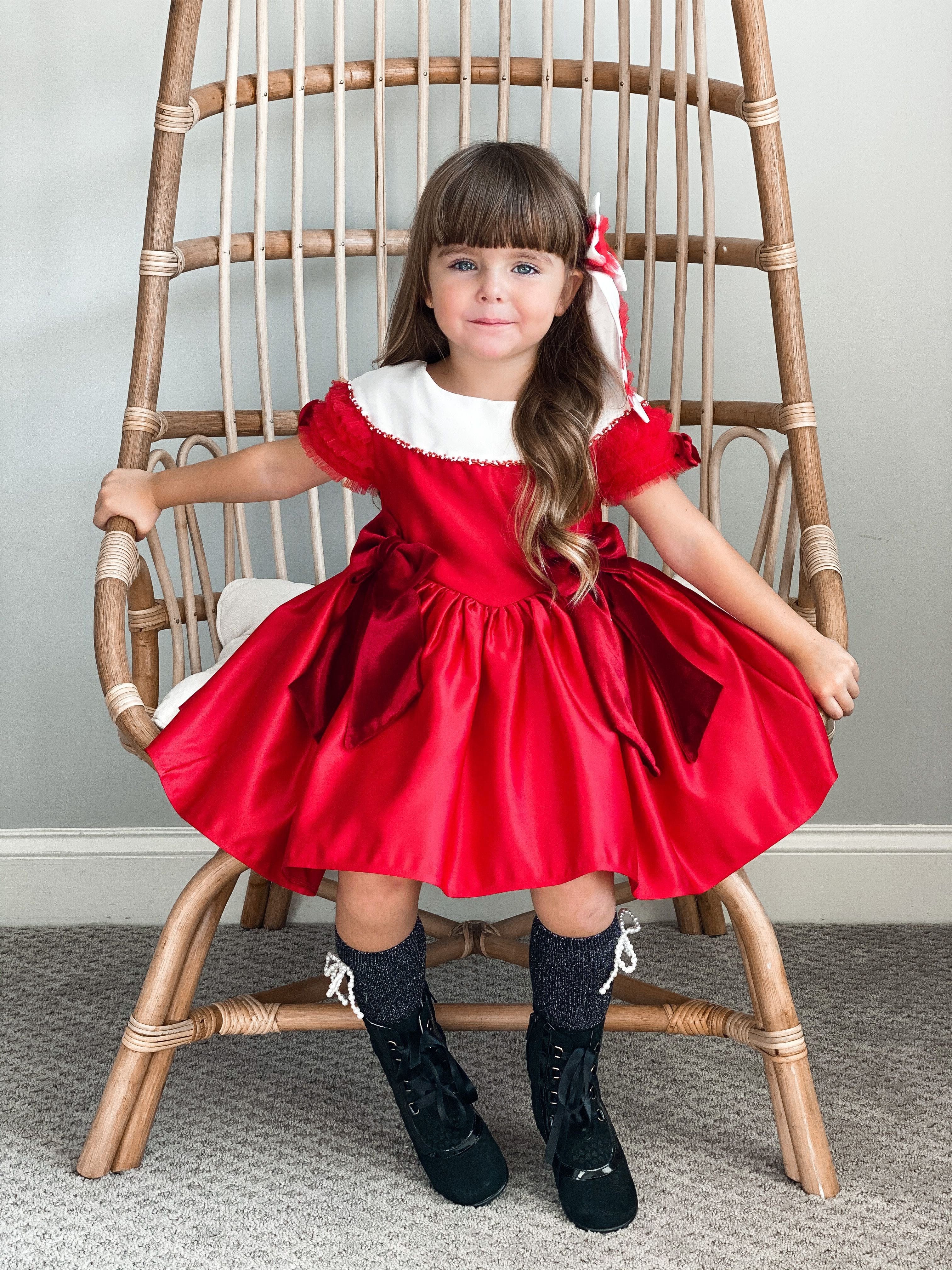 Holly Red Amad Satin Ceremony Dress - Image 13