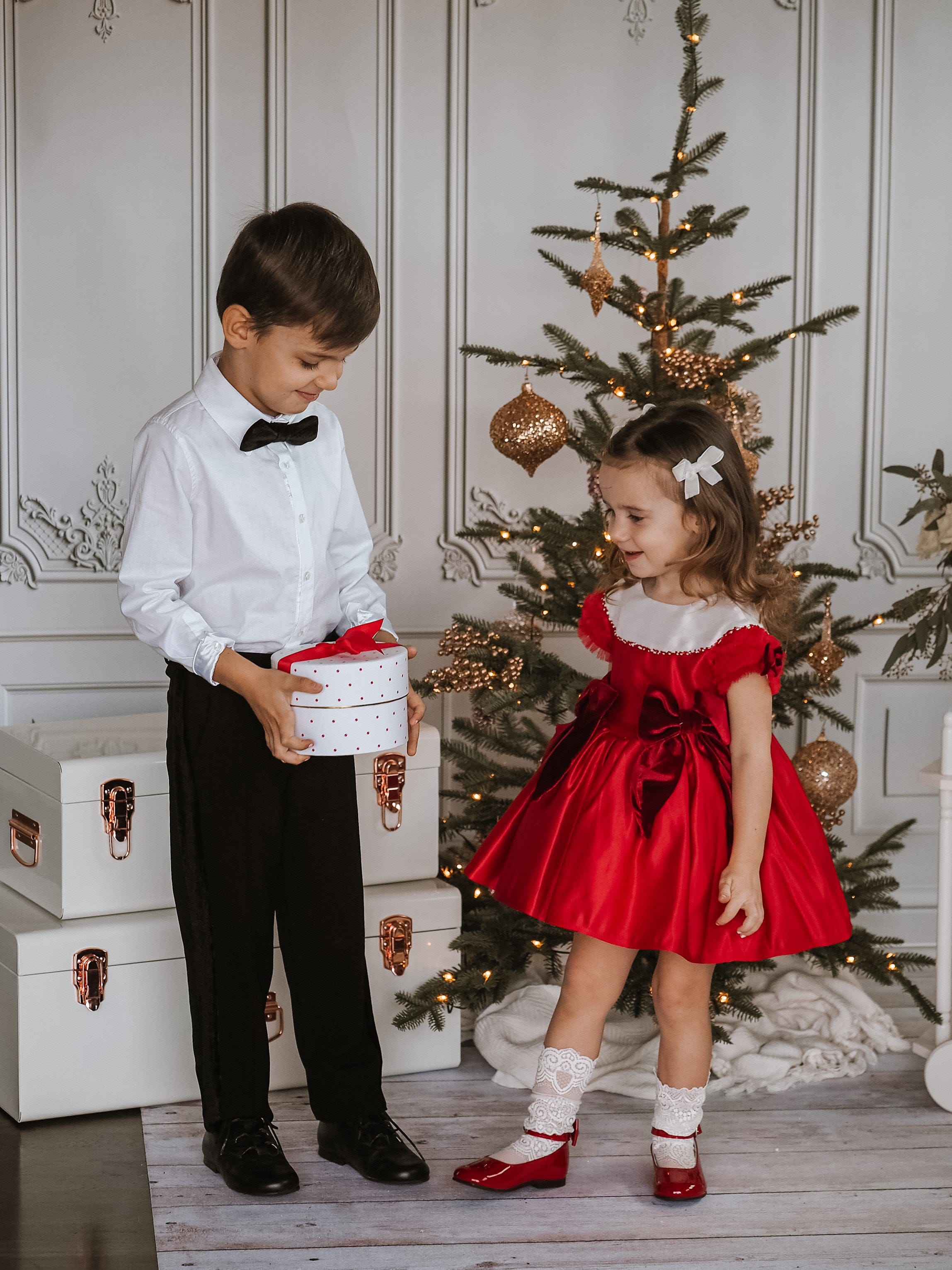 Holly Red Amad Satin Ceremony Dress - Image 16