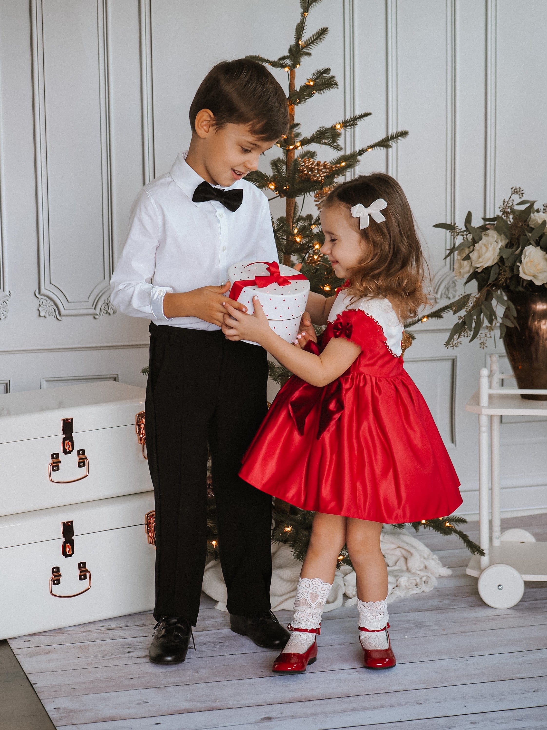 Holly Red Amad Satin Ceremony Dress - Image 17