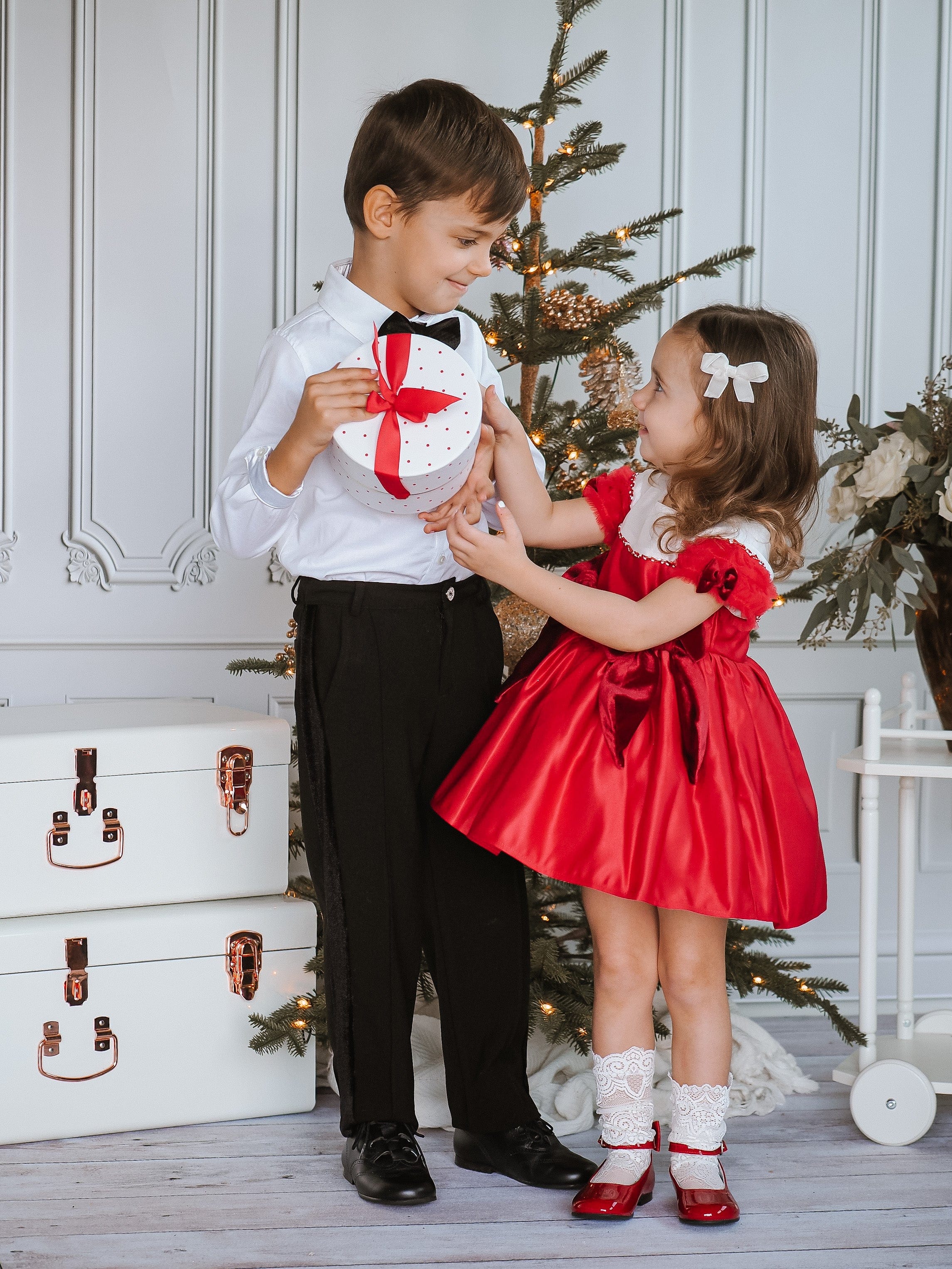 Holly Red Amad Satin Ceremony Dress - Image 18