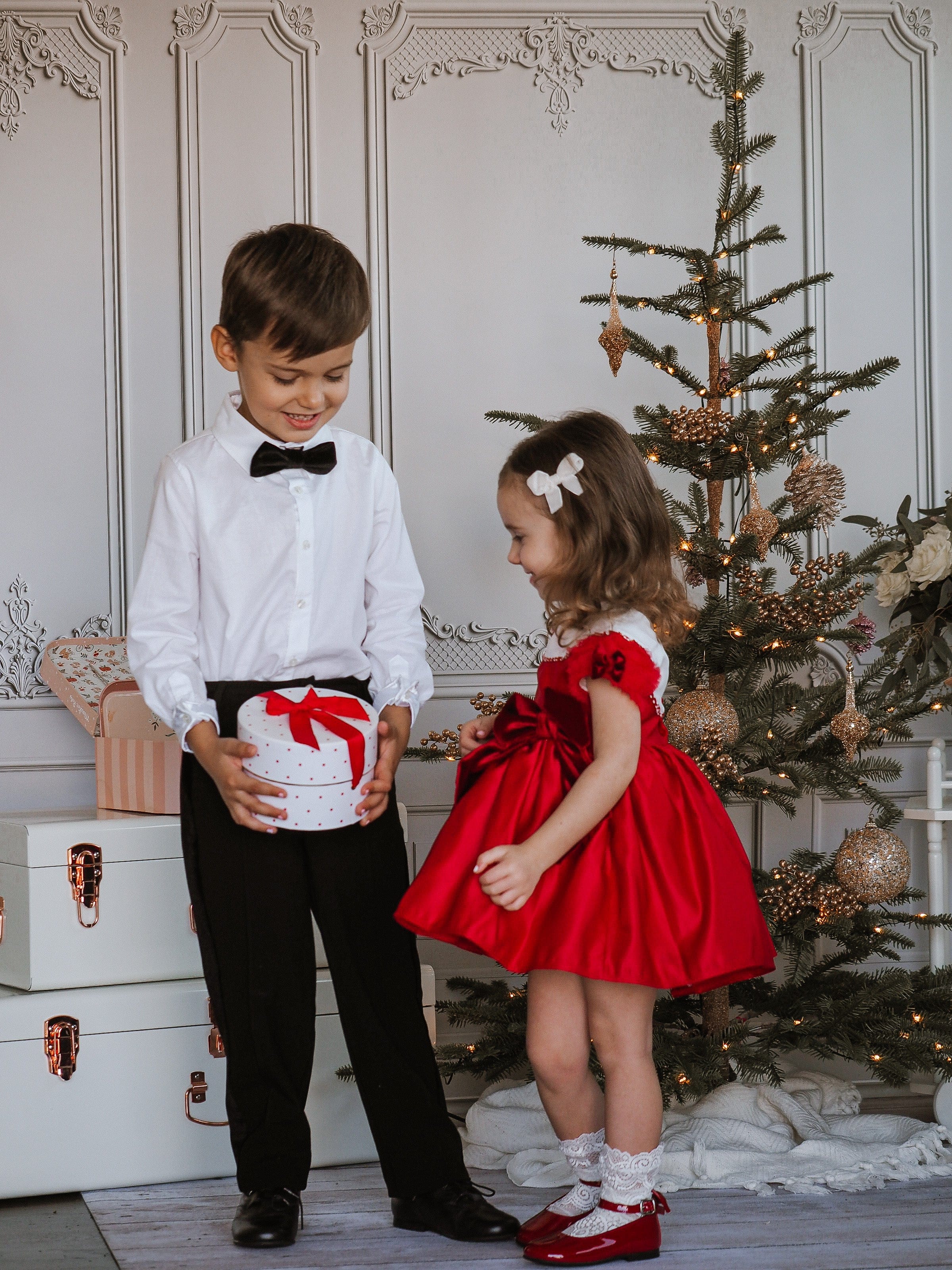 Holly Red Amad Satin Ceremony Dress - Image 25