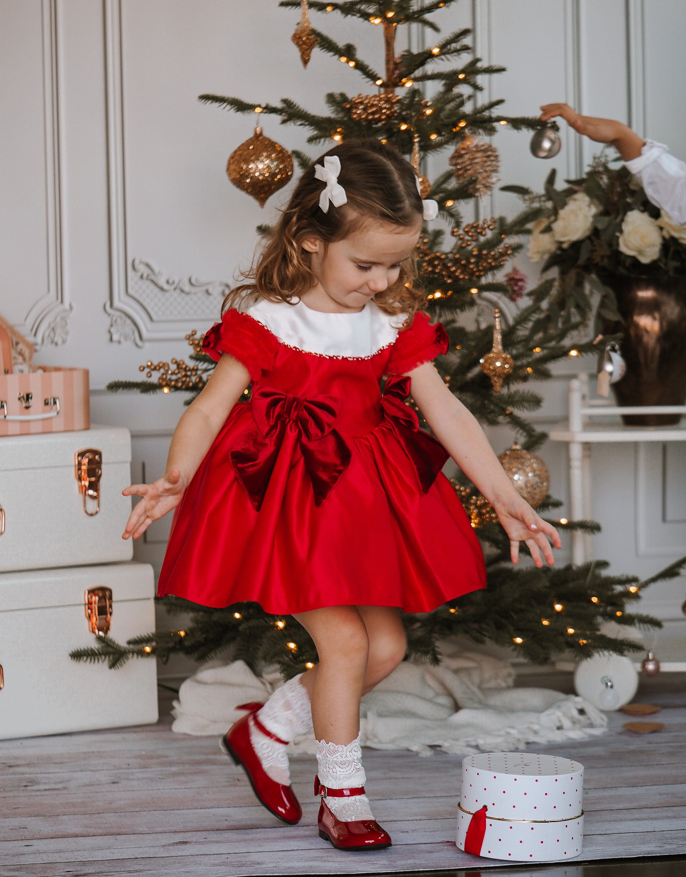 Holly Red Amad Satin Ceremony Dress - Image 26