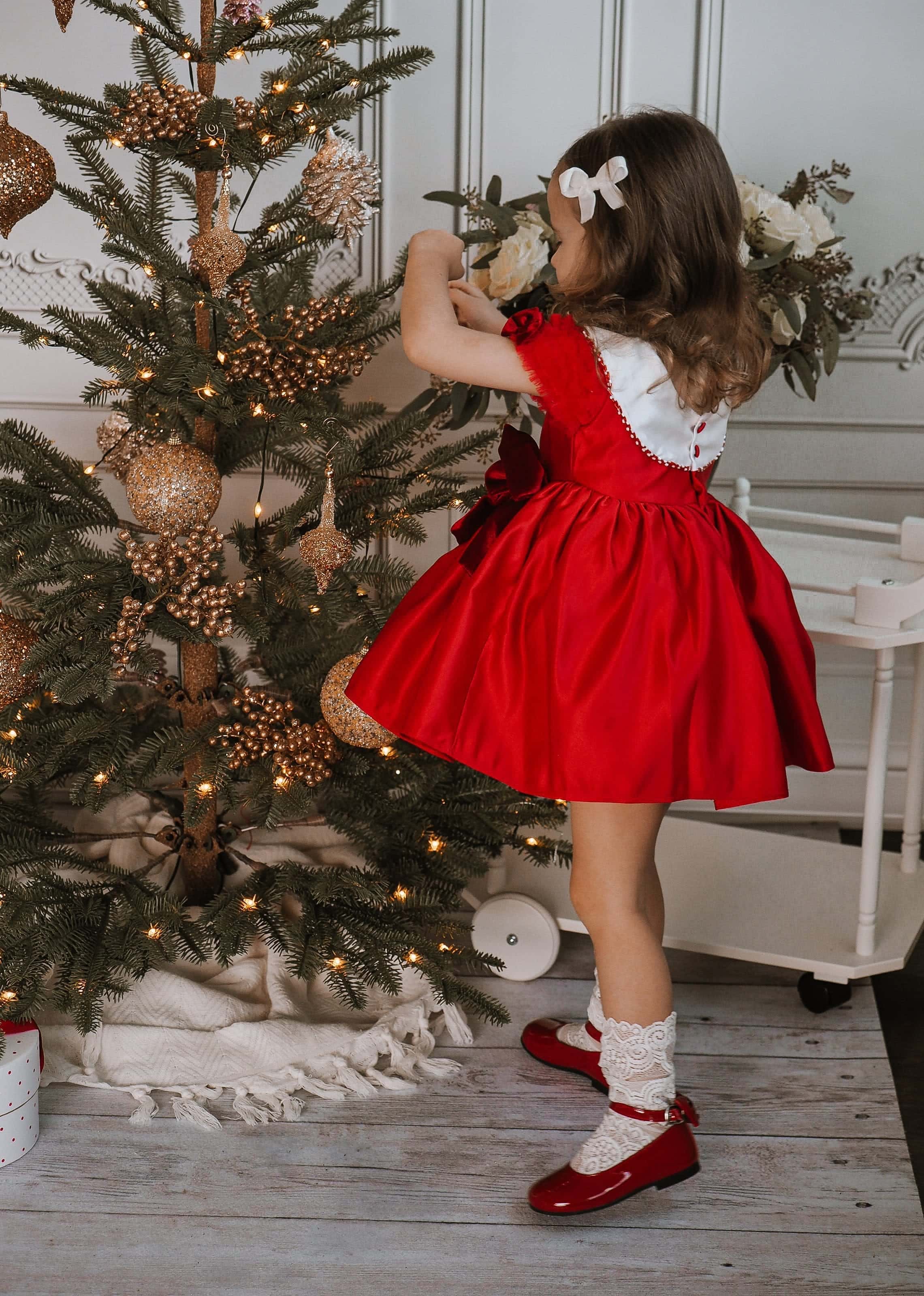 Holly Red Amad Satin Ceremony Dress - Image 28