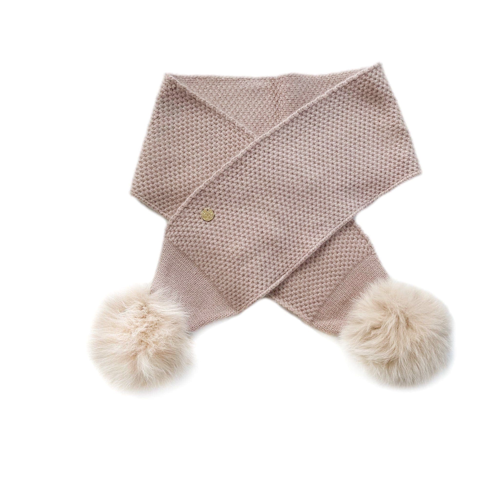 Honeycomb Dusty Pink Fox Fur Cashmere Scarf