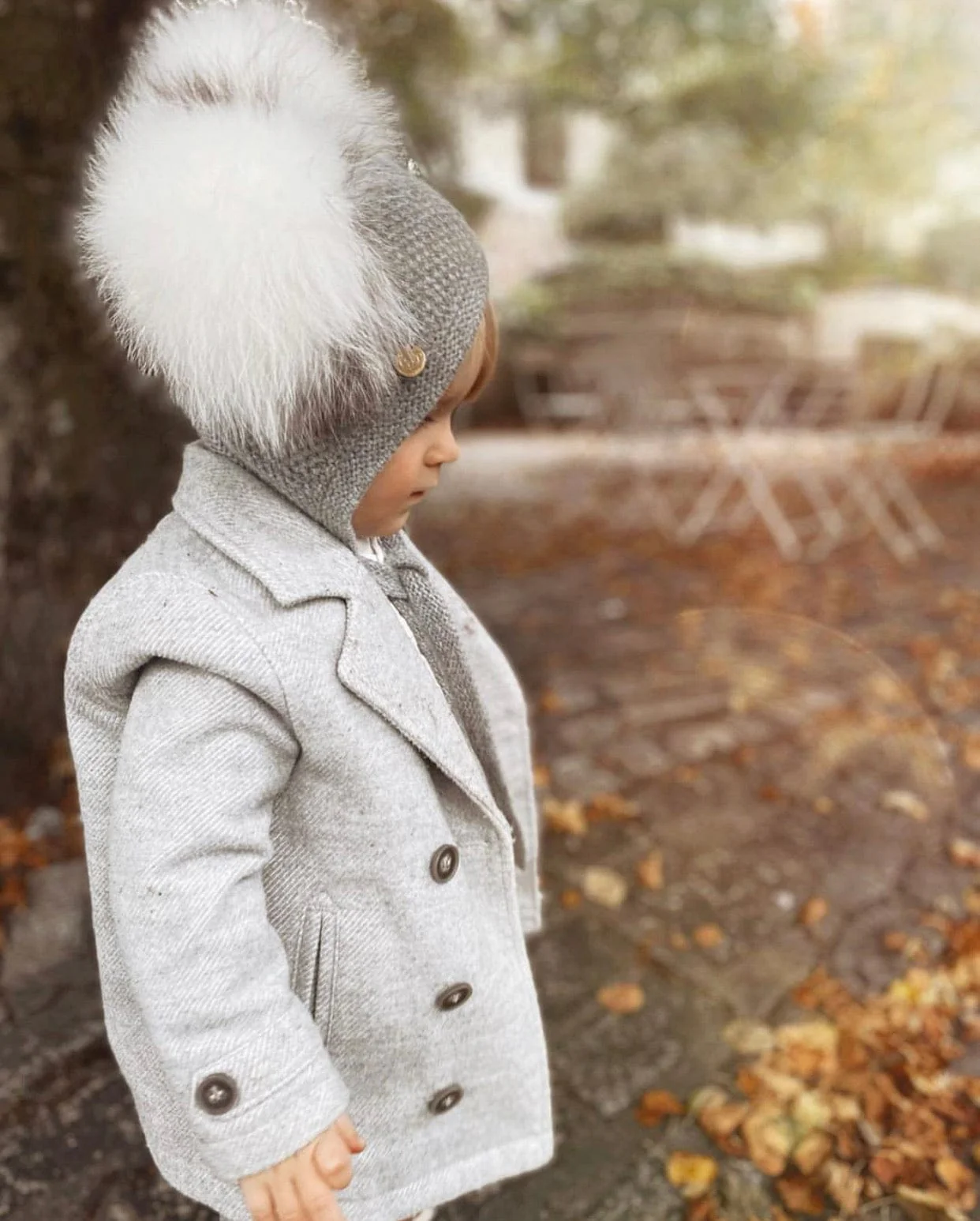 Honeycomb Grey Cashmere Bonnet - Image 10