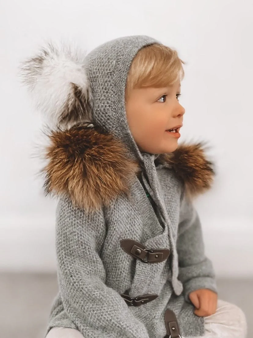 Honeycomb Grey Cashmere Bonnet - Image 18
